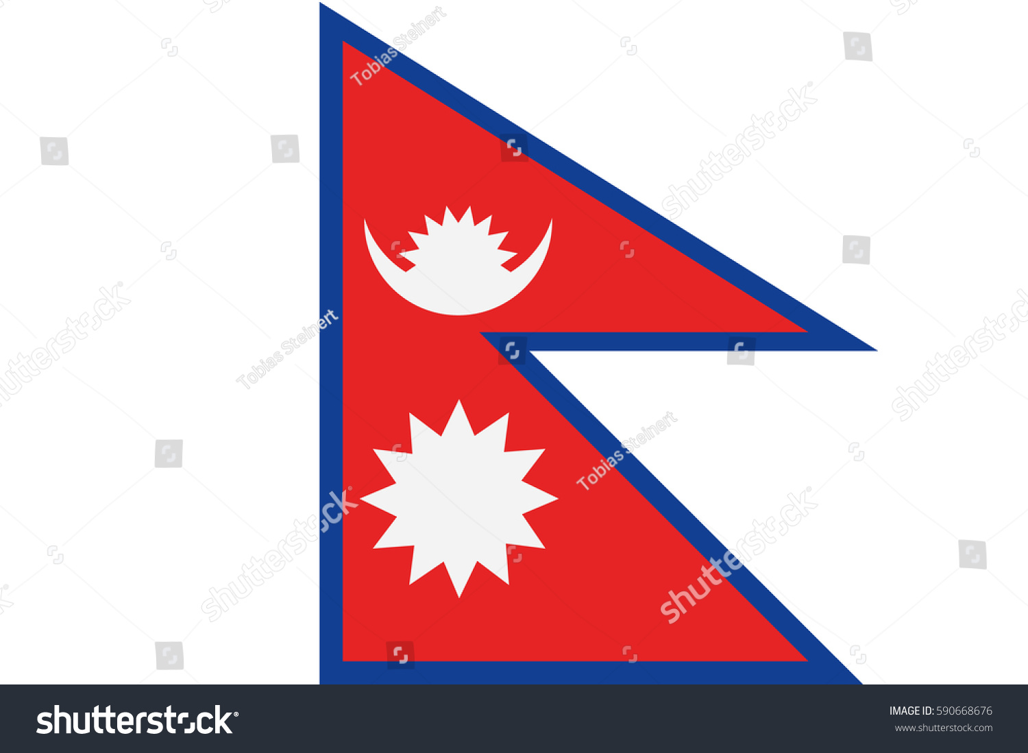 Nepal Flag Vector Stock Vector 590668676 - Shutterstock