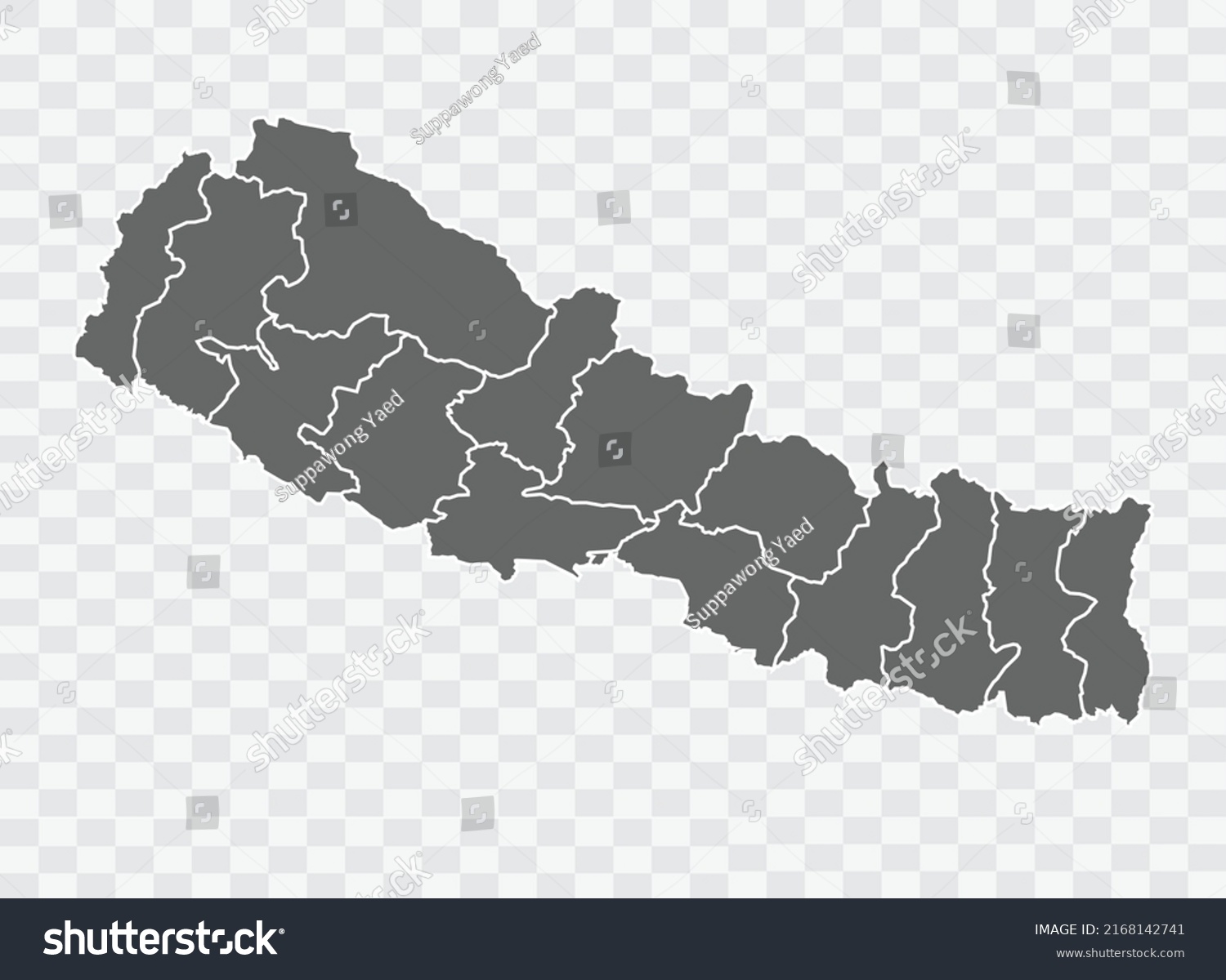 Nepal Map Grey Color On Background Stock Vector (Royalty Free ...