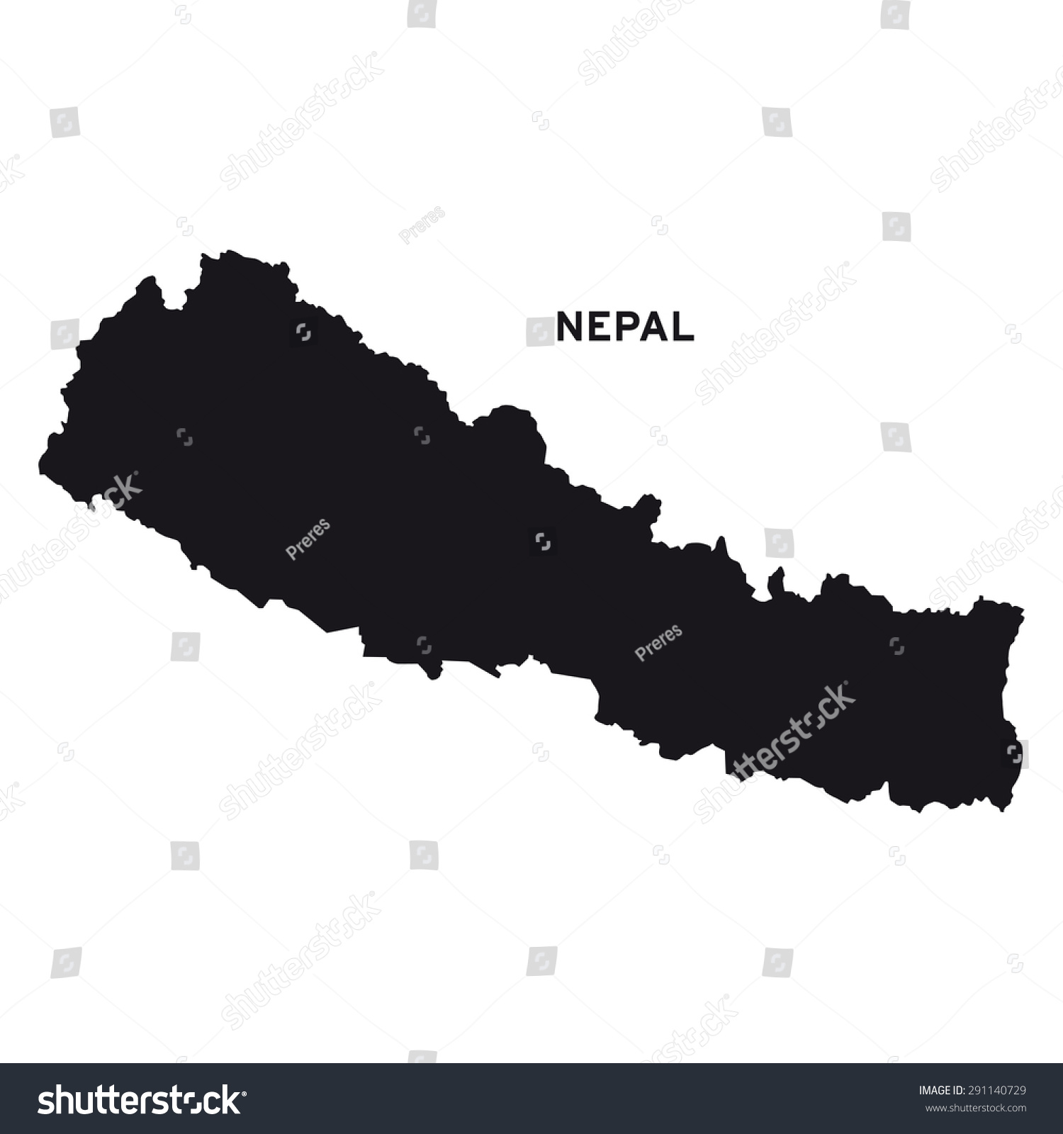 Nepal Map Vector Stock Vector (Royalty Free) 291140729 | Shutterstock