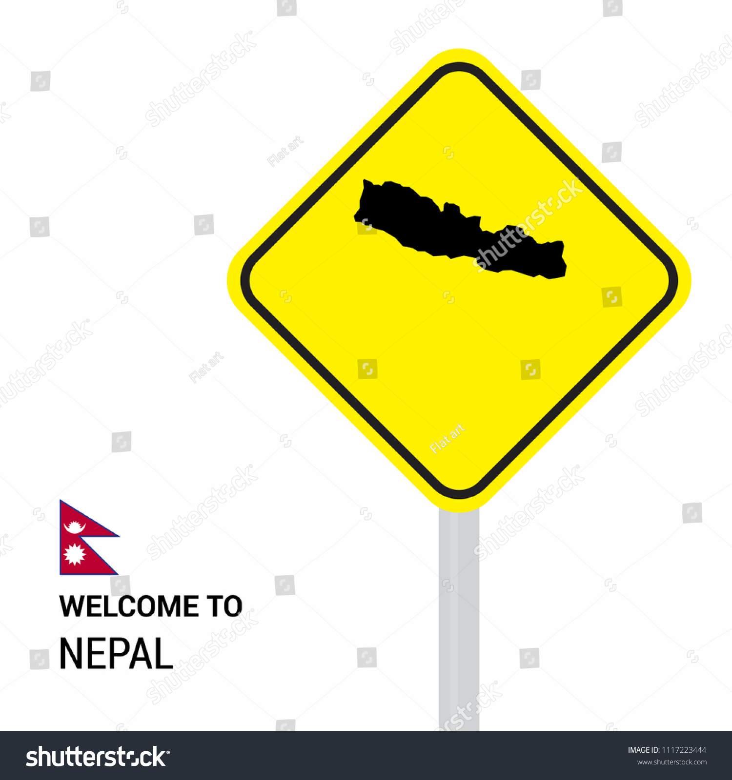 Nepal Traffic Signs Board Design Vector Stock Vector Royalty Free