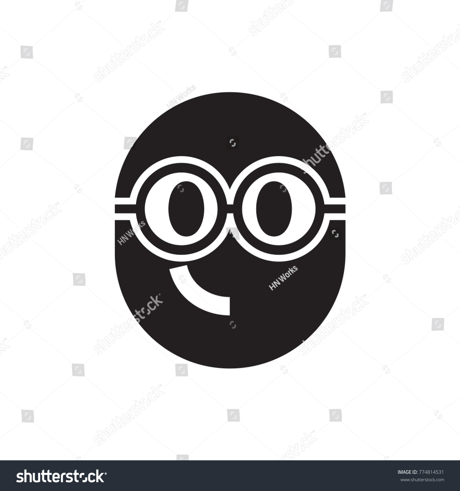 Nerd Emoji Icon Illustration Isolated Vector Stock Vector Royalty Free