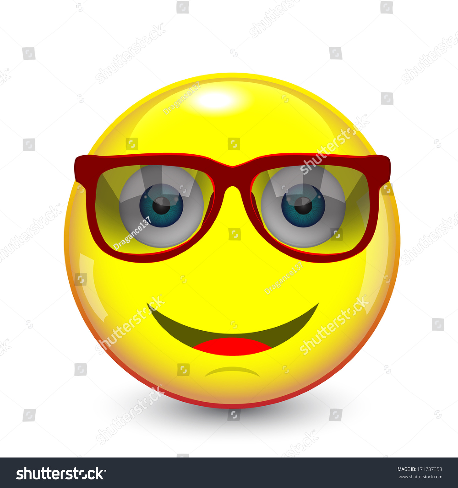 Nerd Emoticon Stock Vector Illustration 171787358 : Shutterstock