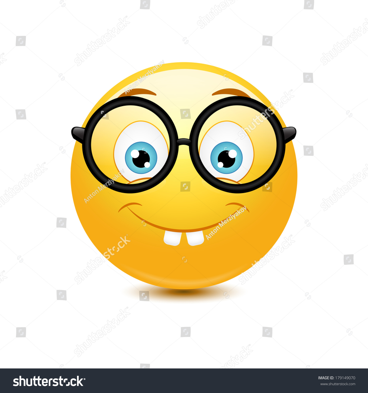 Nerd Emoticon On White Background Stock Vector (Royalty Free) 179149070 ...