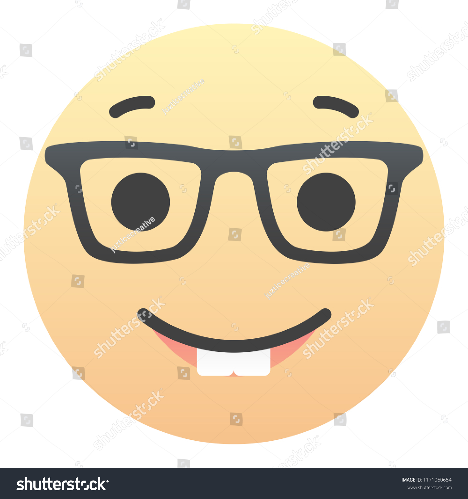 Nerdy Face Glasses Emoticon Emoji Sign Stock Vector (Royalty Free ...