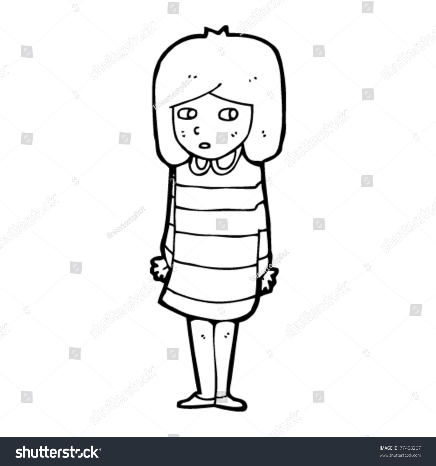 Nervous Girl Cartoon Stock Vector Illustration 77458267 : Shutterstock