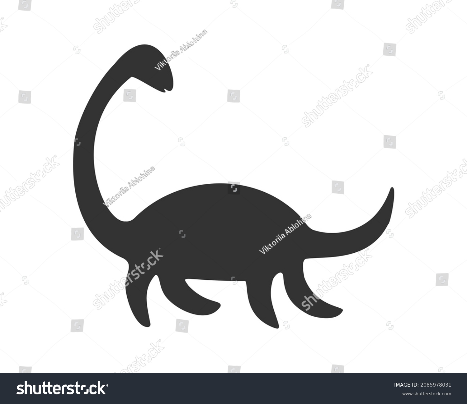 SVG of Nessie or Loch Ness monster silhouette isolated on white background. Dinosaur plesiosaur icon. Vector graphic illustration. svg
