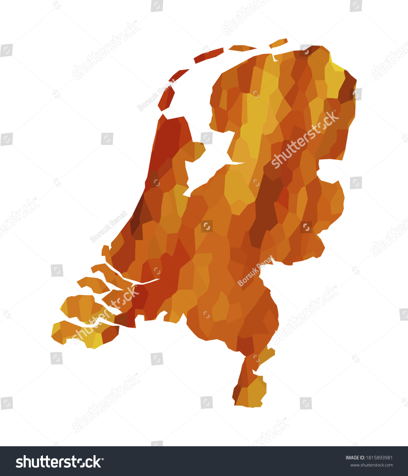 Netherlands Colorful Vector Map Silhouette Stock Vector (Royalty Free ...
