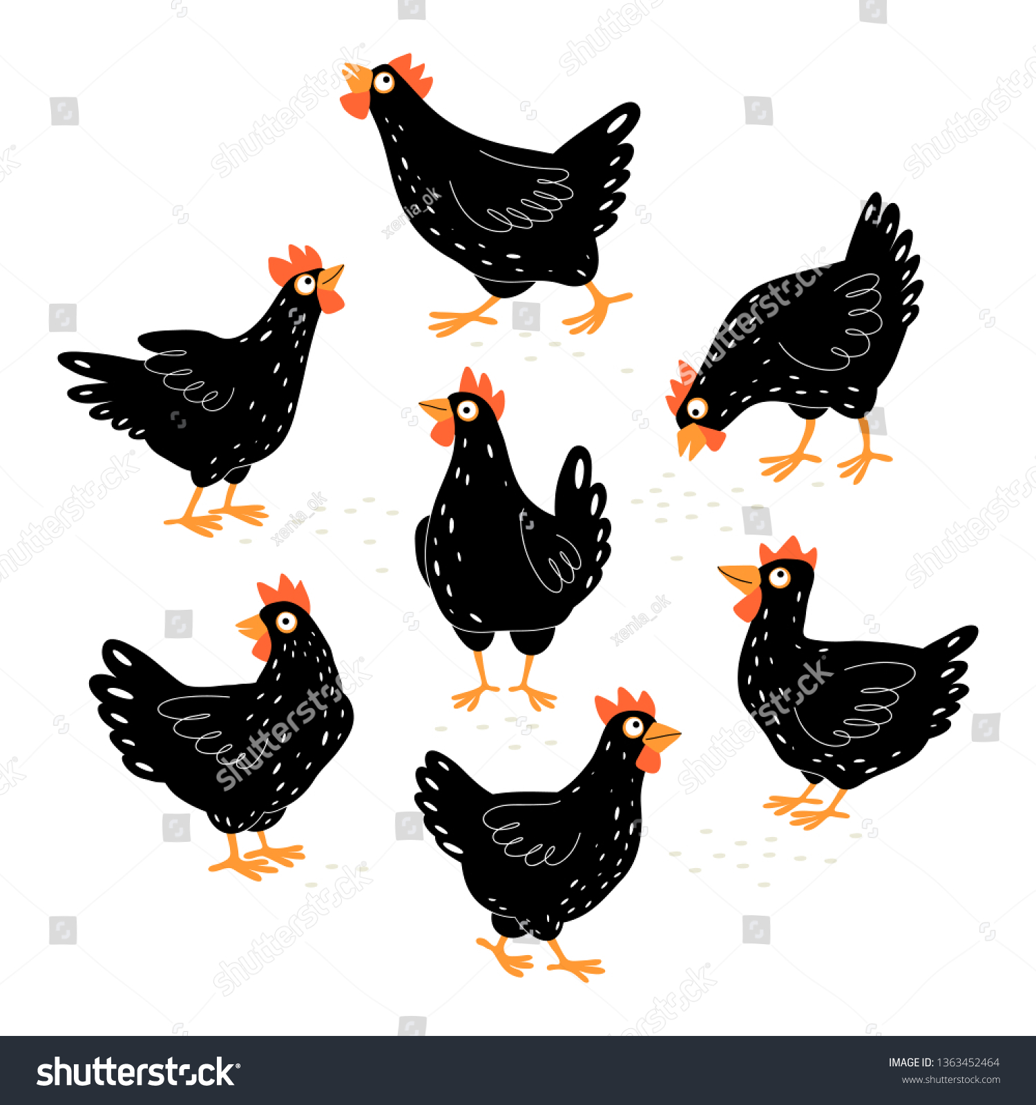 Network Illustration Chicken Freehand Drawing Stock Vector (Royalty ...