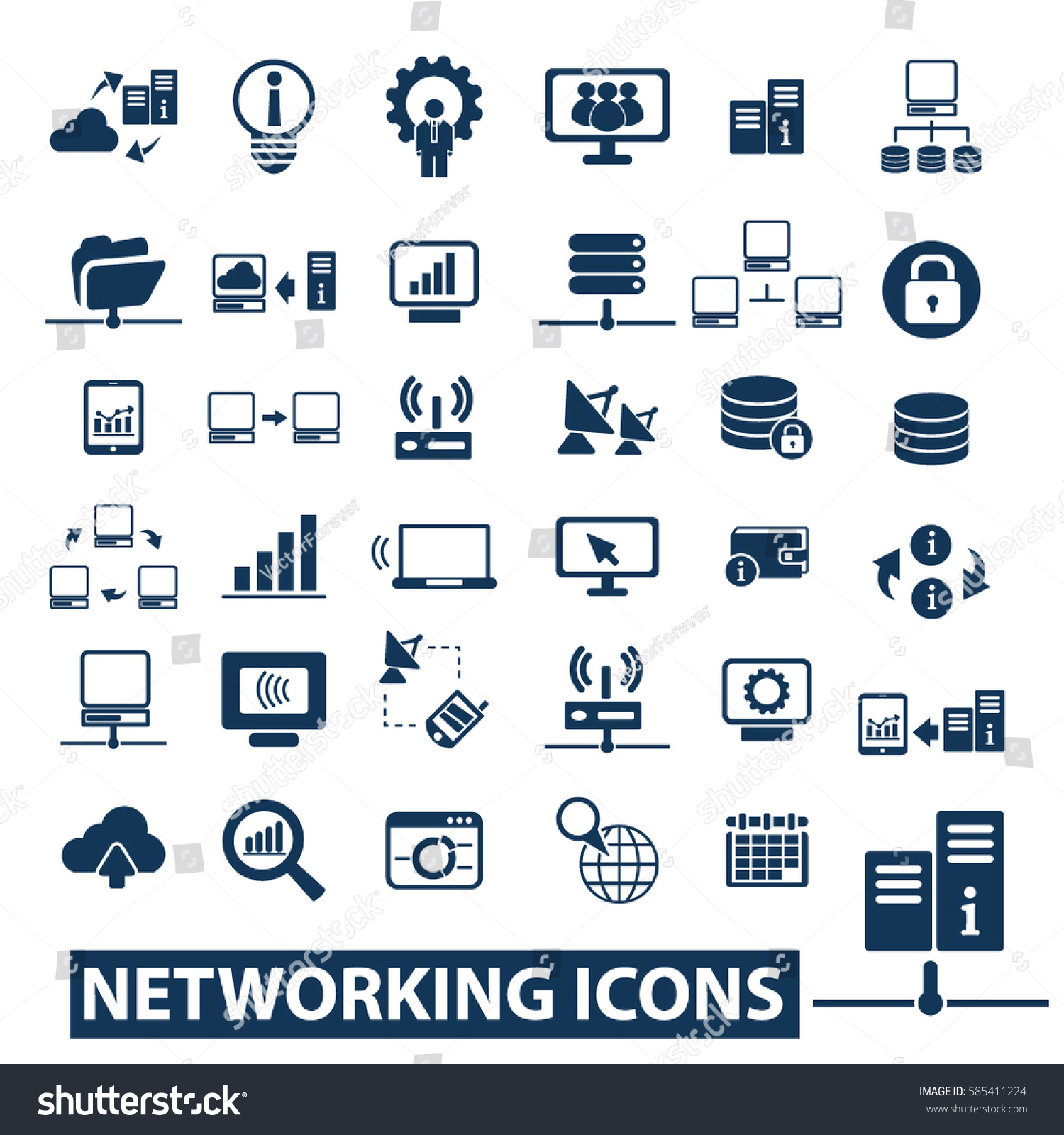 Networking Icons Stock Vector 585411224 - Shutterstock