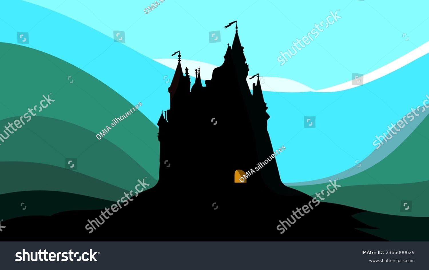 SVG of Neuschwanstein Castle, high quality vector svg