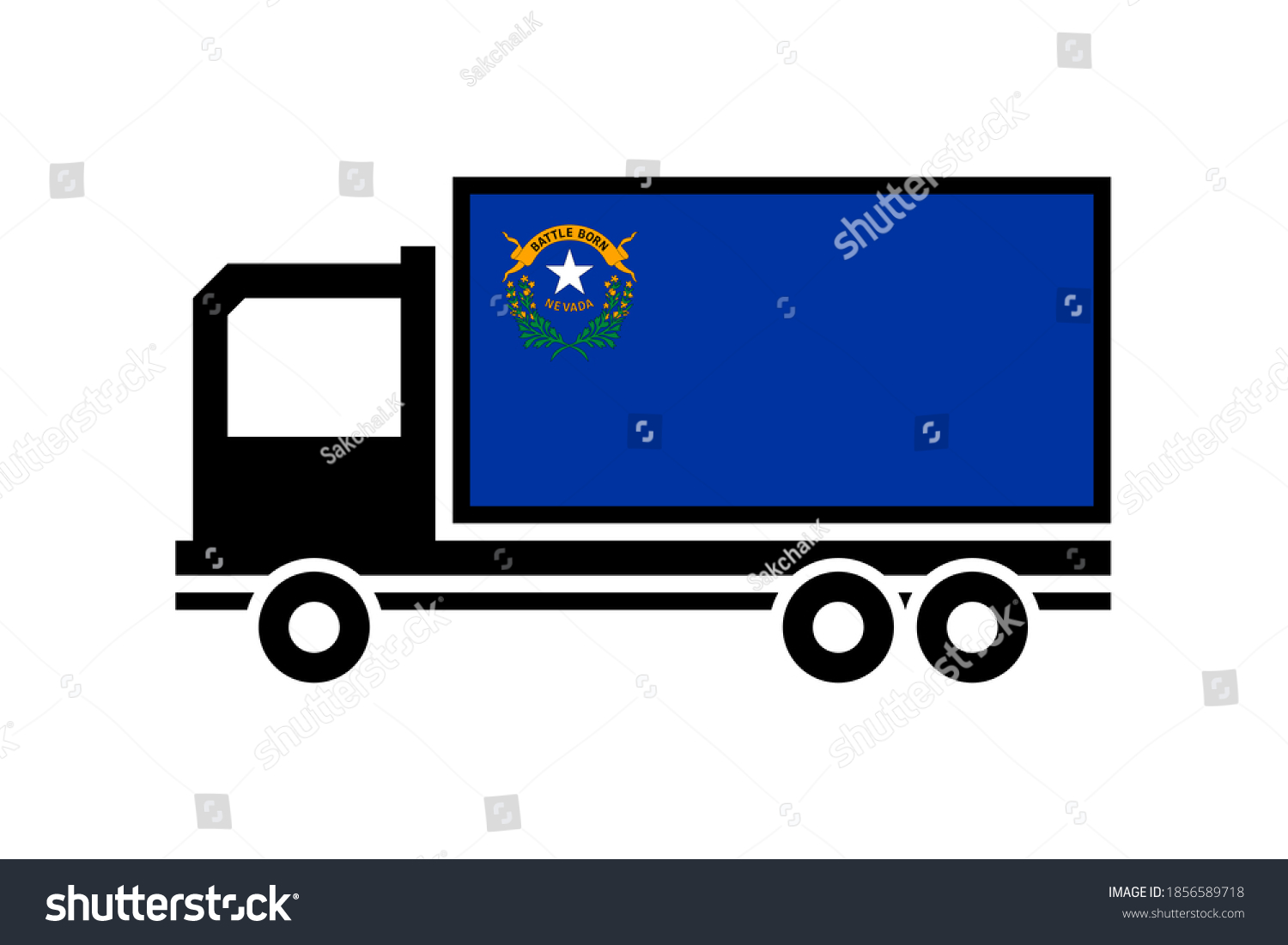 SVG of nevada delivery truck isolated on white background svg