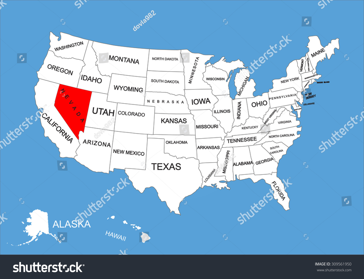 Nevada On Map Of Us Nevada State Usa Vector Map Isolated Stock Vector (Royalty Free) 309561950  | Shutterstock