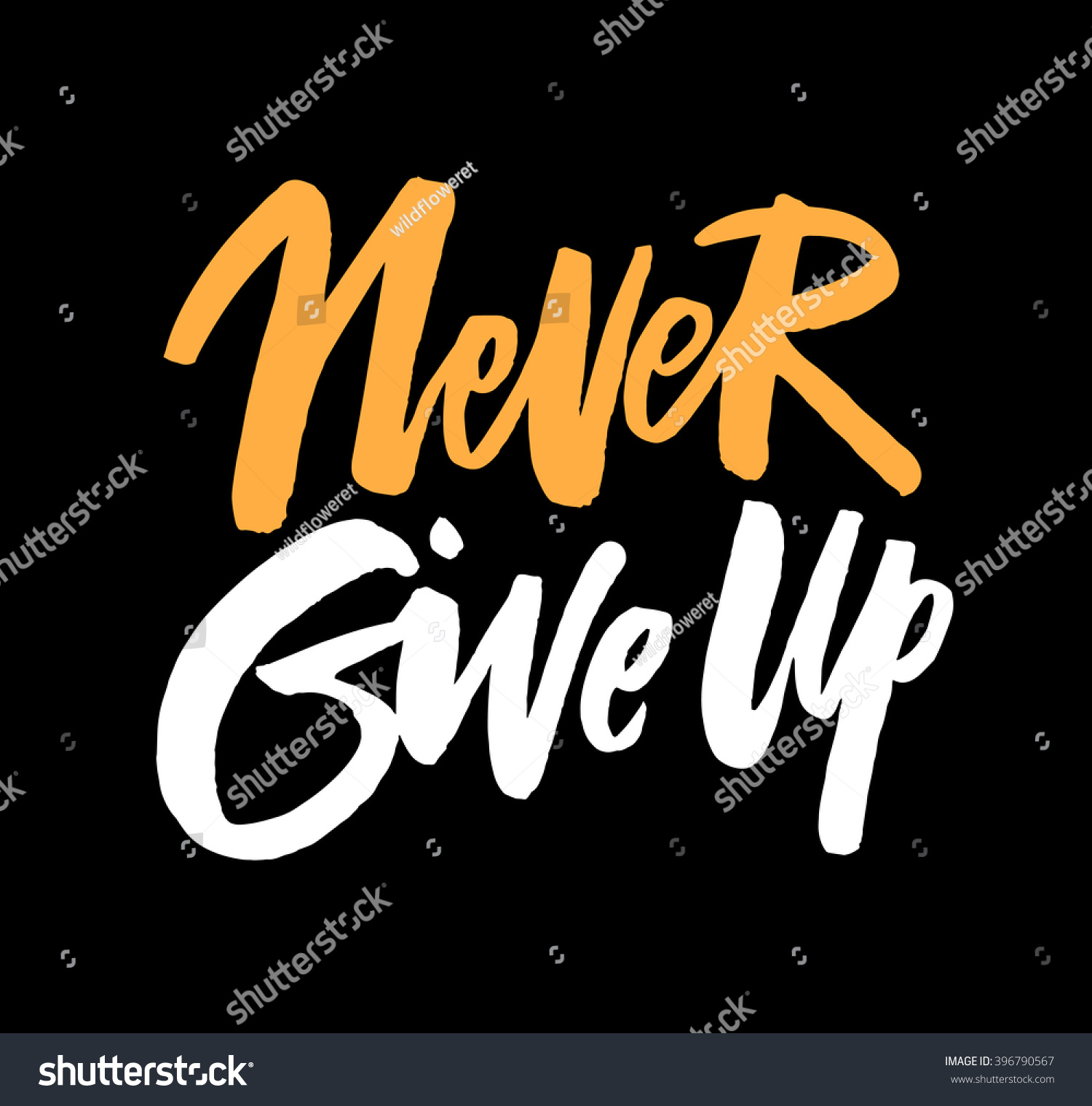 Never Give Up Hand Drawn Motivational Stock Vector 396790567 - Shutterstock