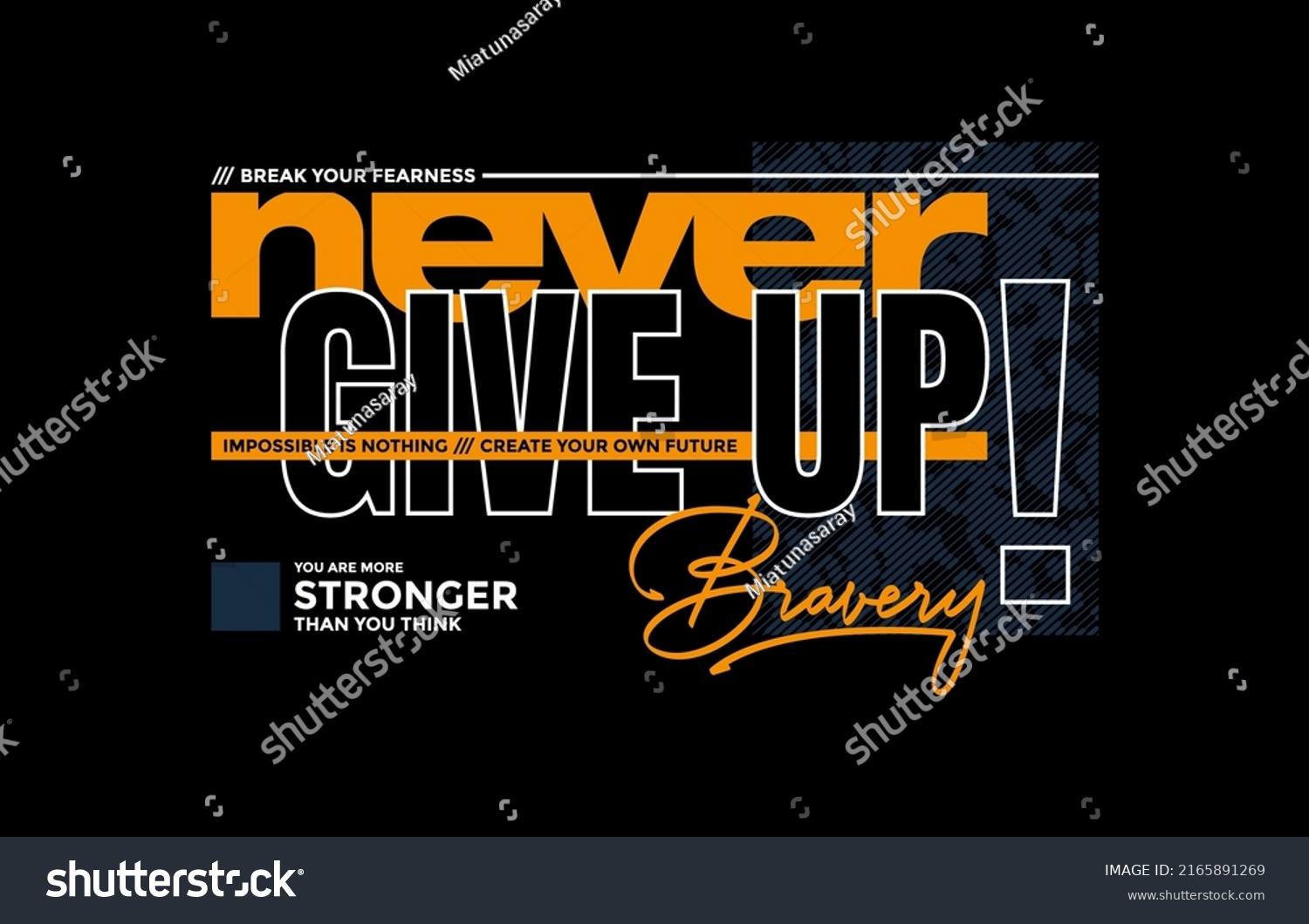 Never Give Modern Stylish Motivational Quotes Stock Vector (Royalty ...