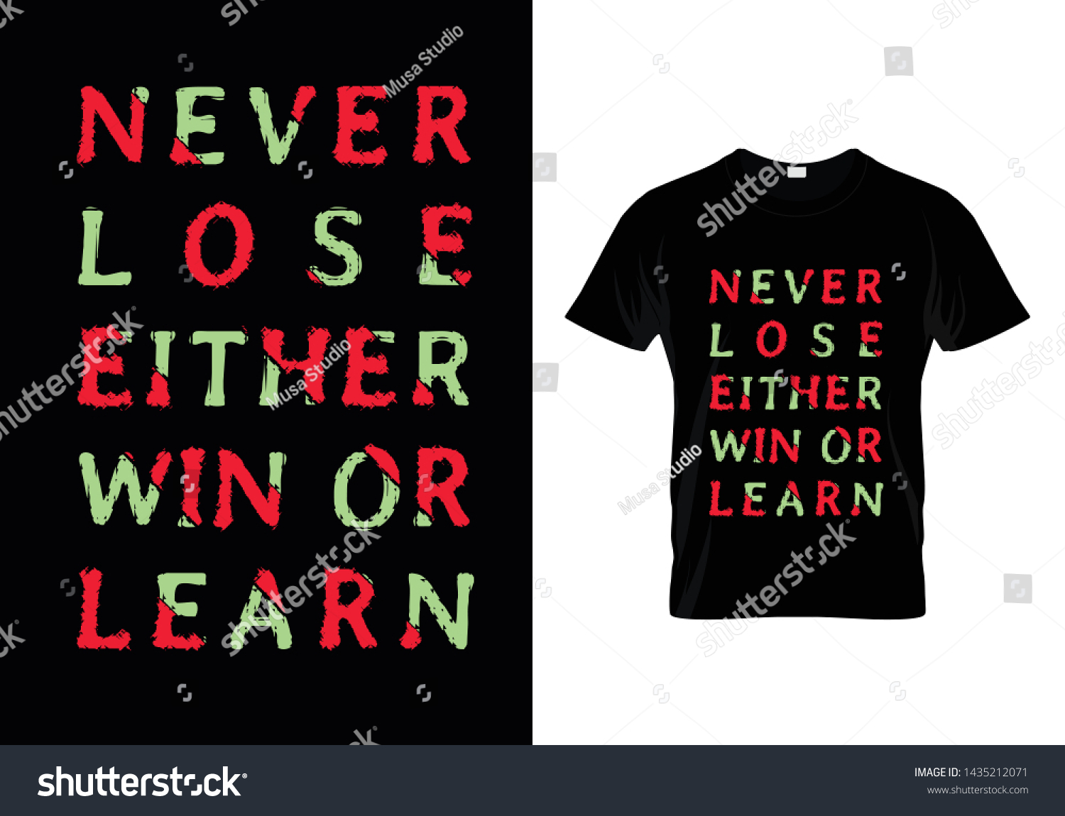 Never Lose Either Win Learn Typography Stock Vector (Royalty Free ...