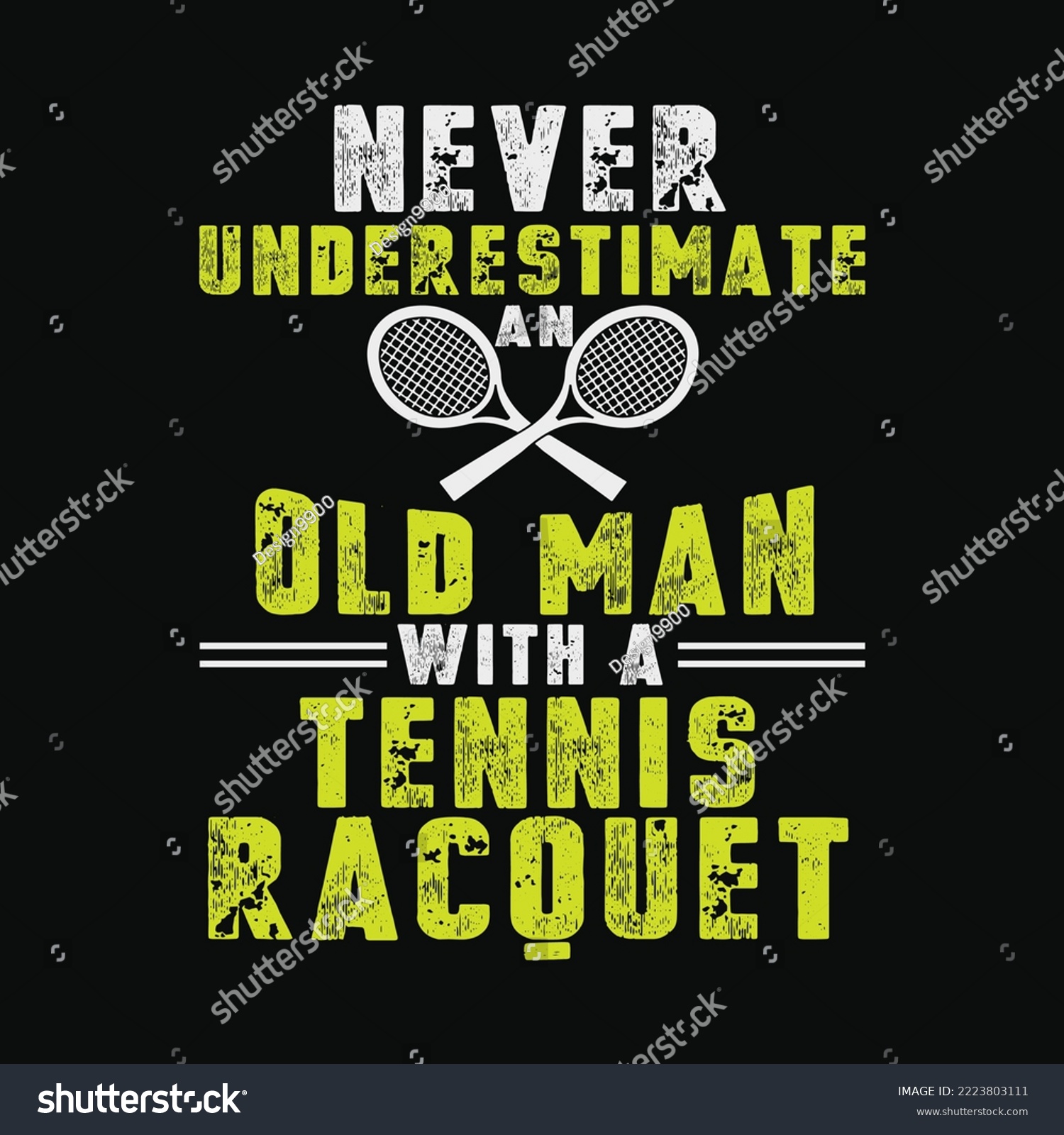 SVG of Never Underestimate An Old Man With A Tennis Racquet Player svg cutting png files svg
