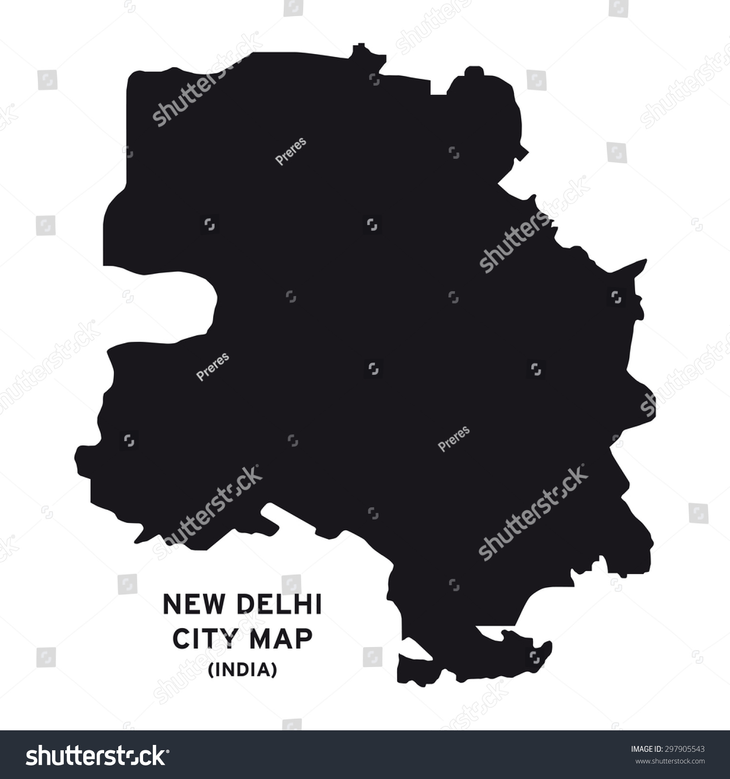 New Delhi City Map Vector: Vector De Stock (libre De Regalías) 297905543