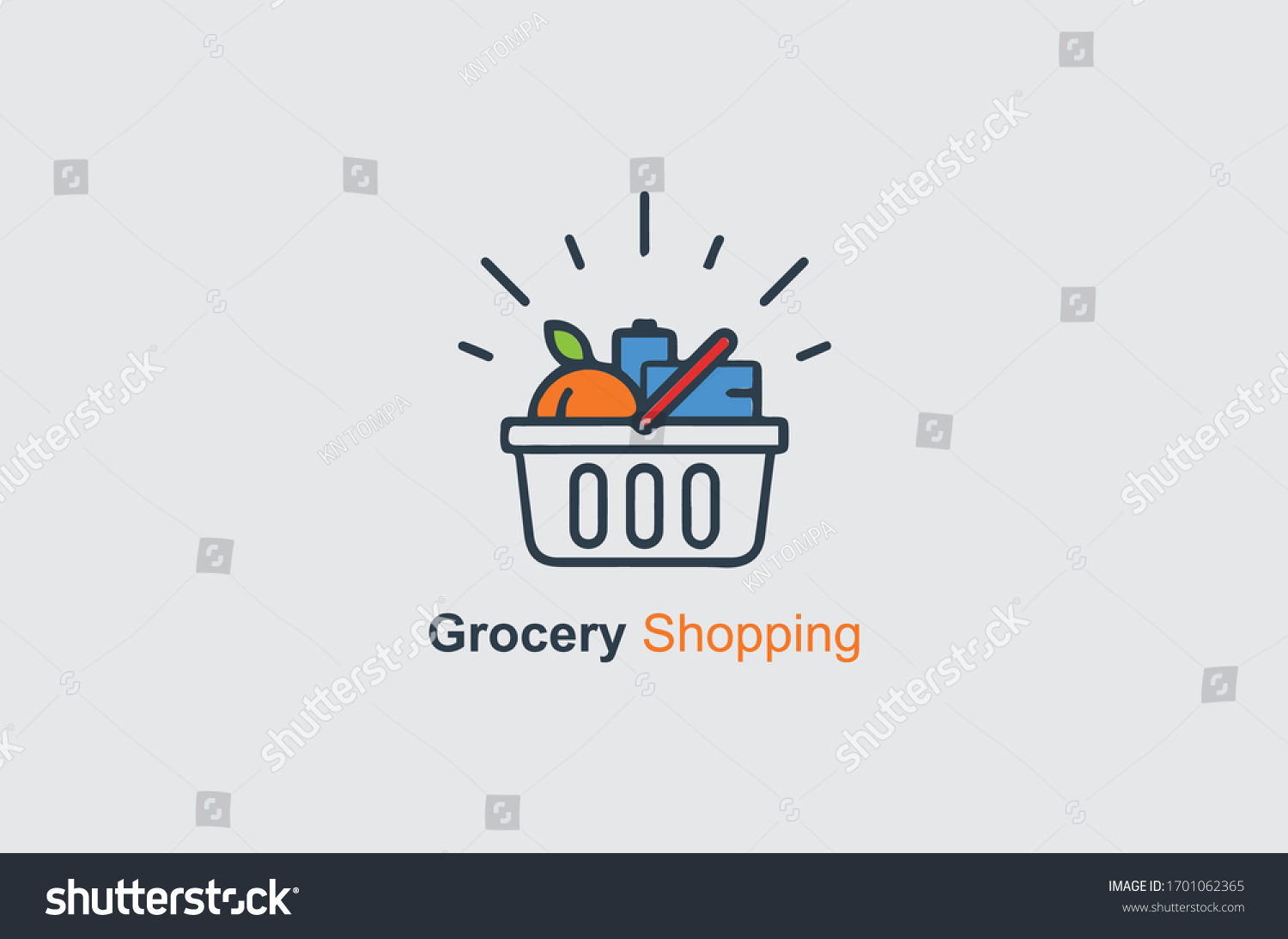 New Grocery Shop Logo Design Template Stock Vector (Royalty Free ...