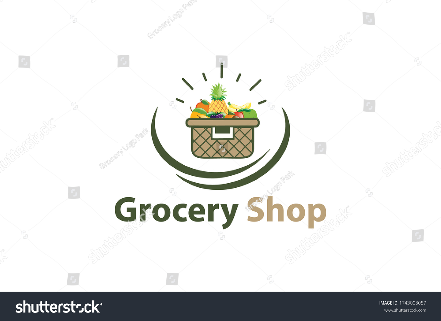 New Grocery Shop Logo Design Template Stock Vector (Royalty Free ...