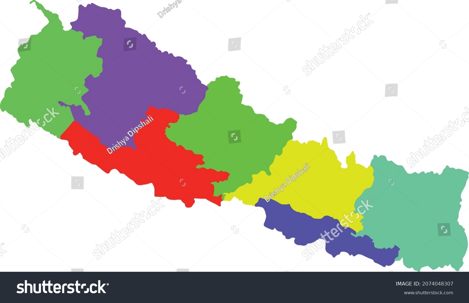 Nepal Map With Pradesh Nepal Map Pradesh Images, Stock Photos & Vectors | Shutterstock