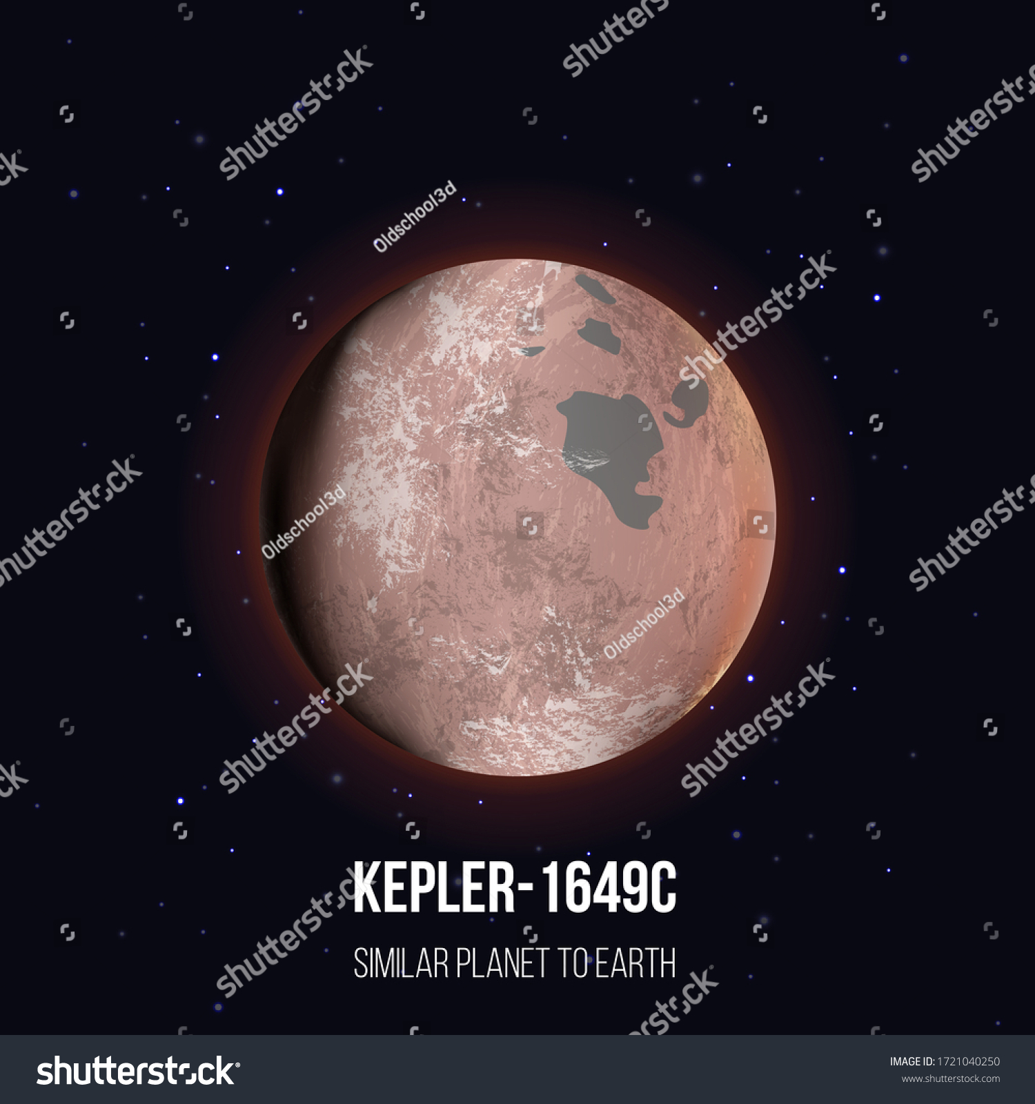 New Planet Kepler1649c About 300 Lightyears Stock Vector Royalty Free 1721040250