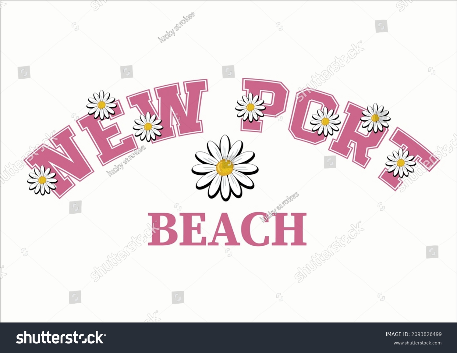 SVG of new port  beach vector design with daisy flower svg