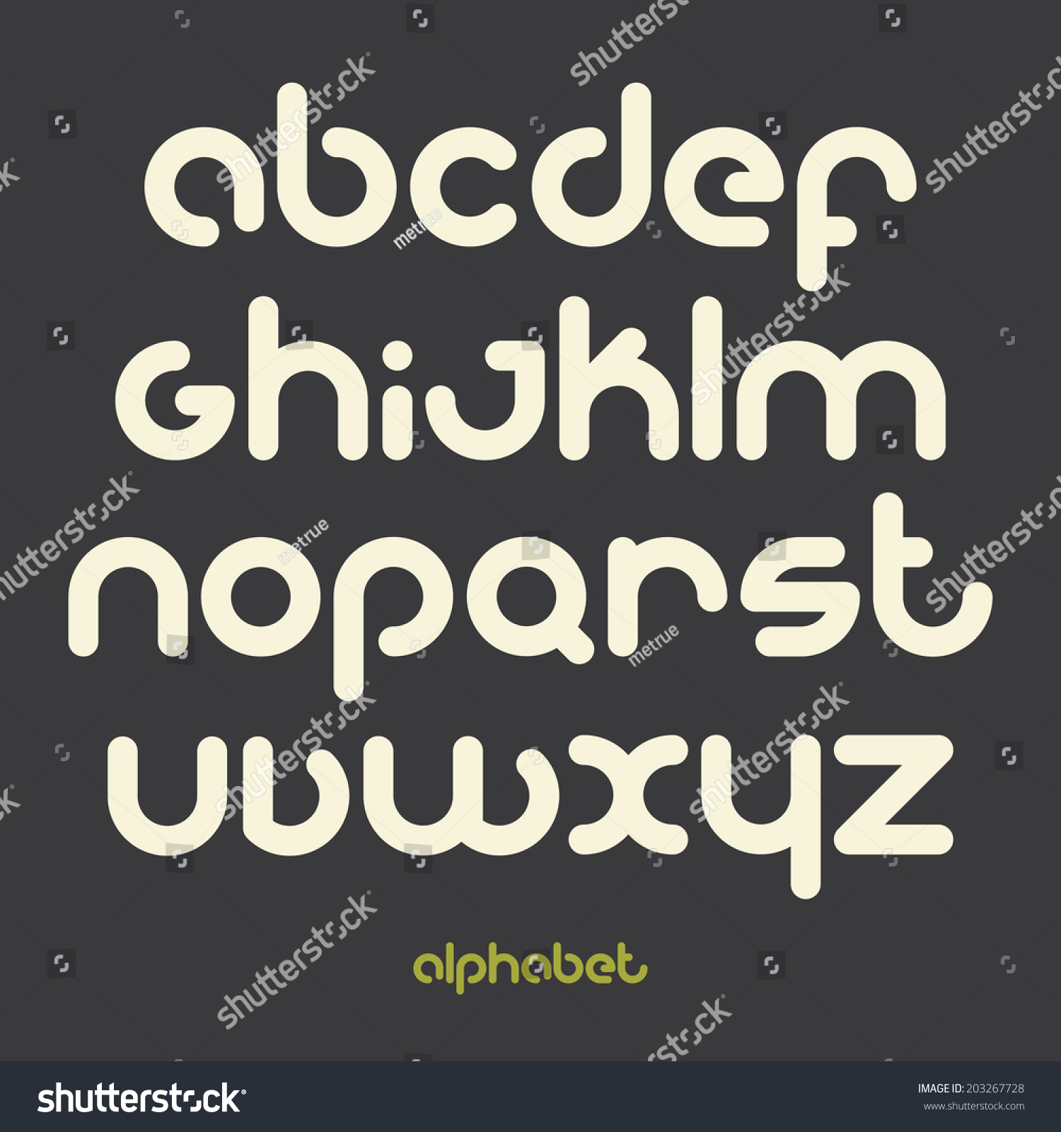 New Set Of Alphabet Letters Isolated On Gray Background Stock Vector ...