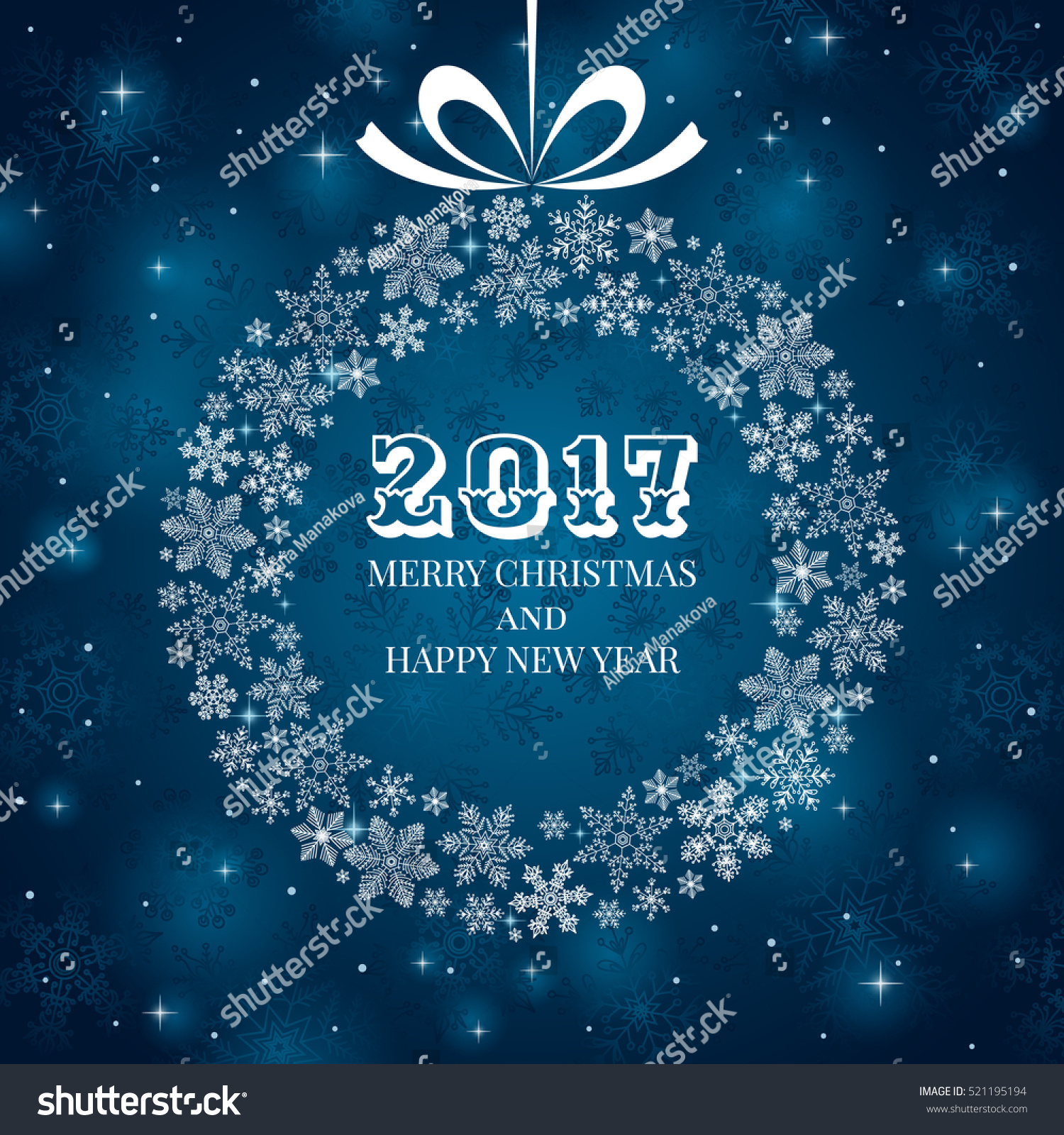  New  Year Background  Banner  With Snowflakes Stock Vector 