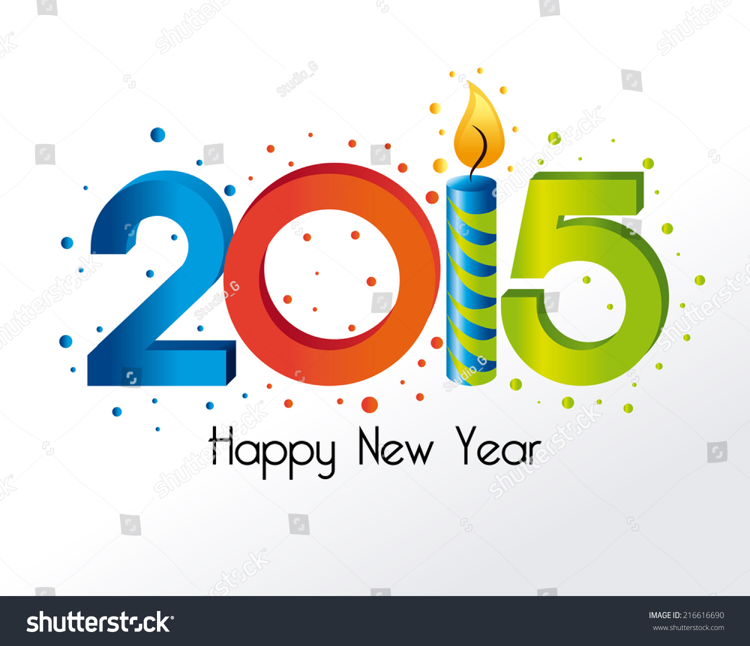 New Year Design Over White Background Stock Vector 216616690 - Shutterstock