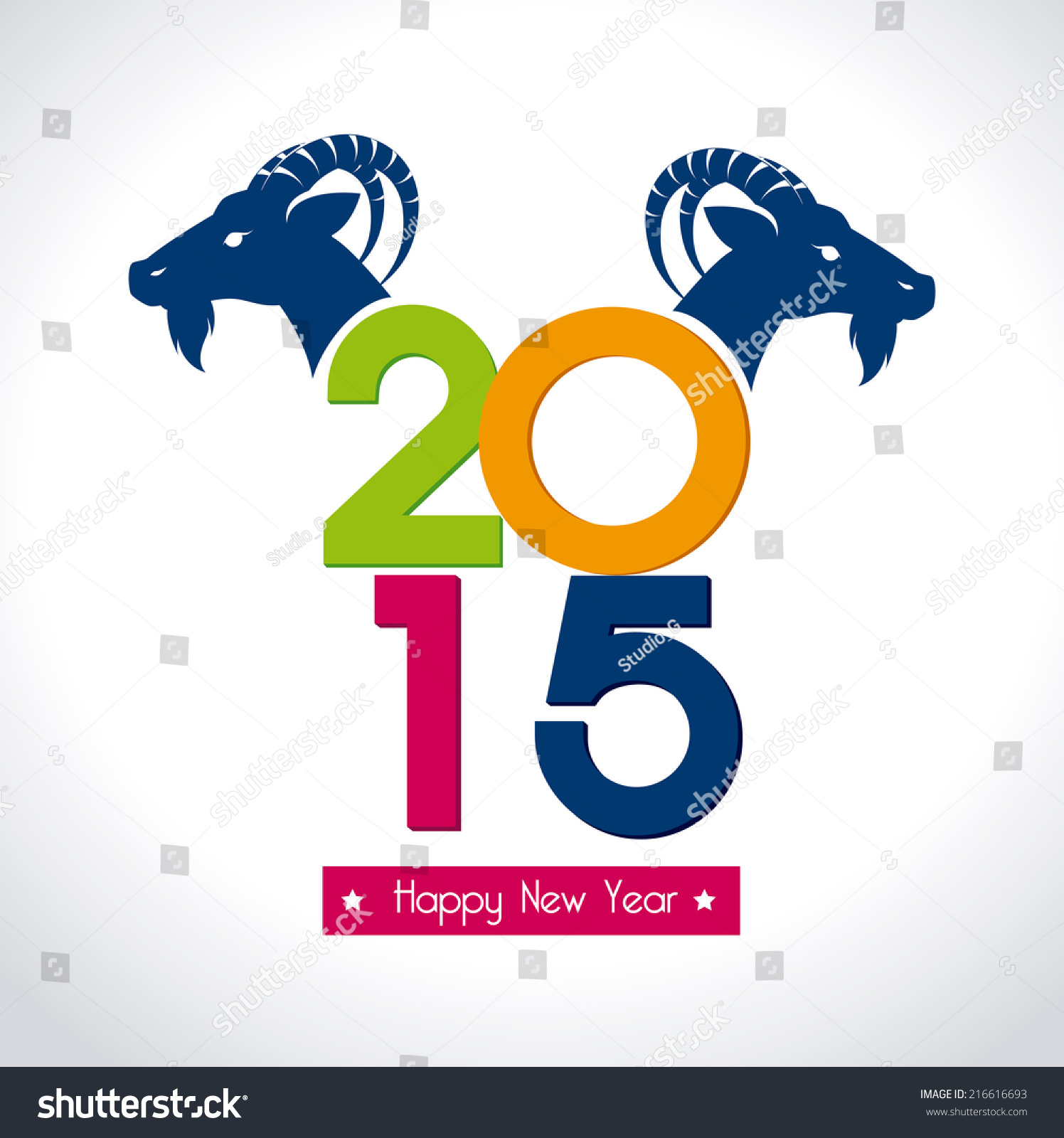 New Year Design Over White Background Stock Vector 216616693 - Shutterstock