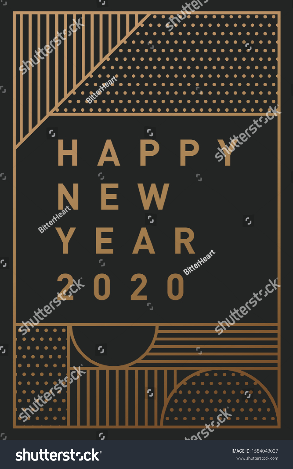 New Year Greeting Card Design Stock Vector (Royalty Free) 1584043027