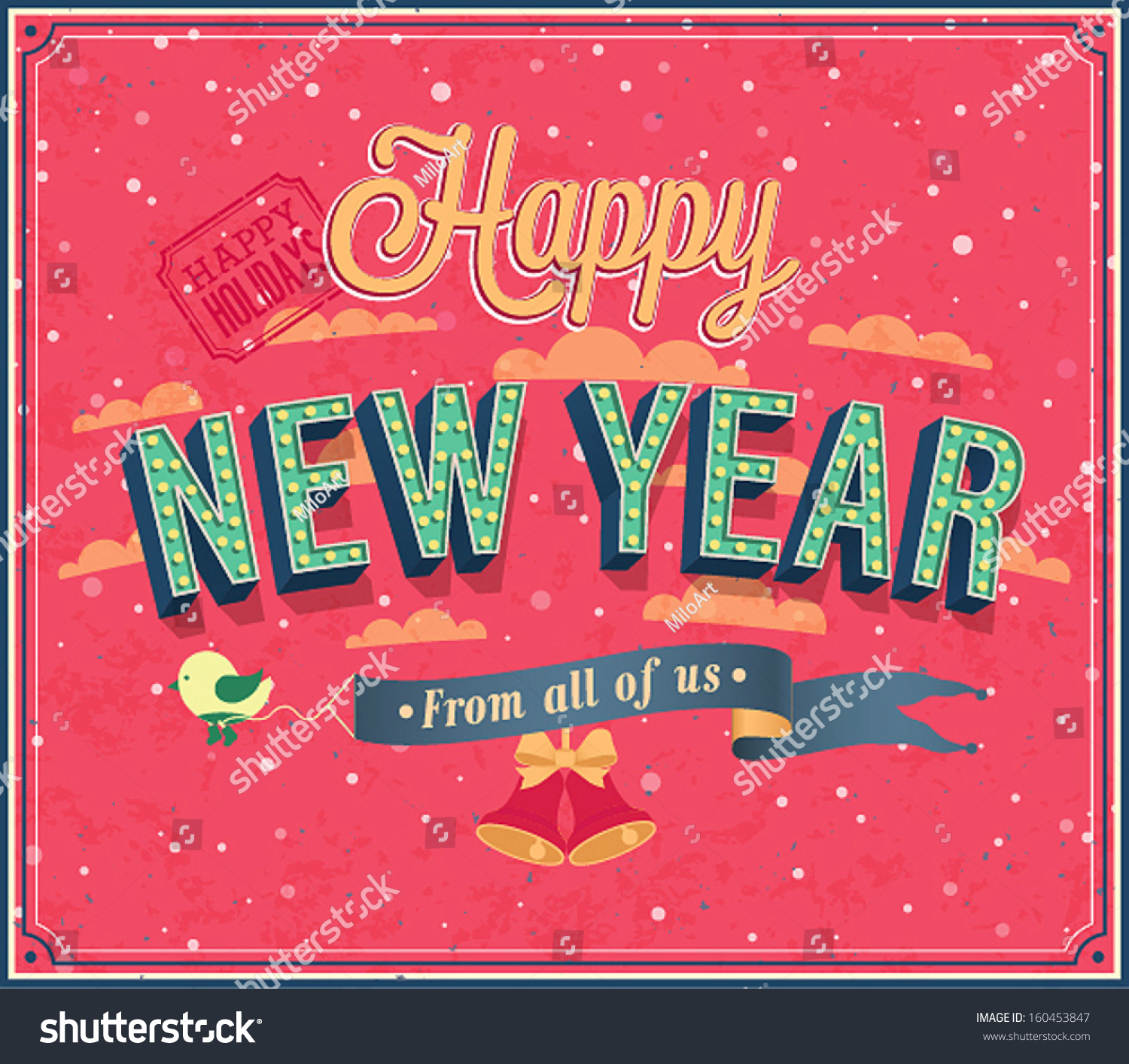 New Year Typographic Design. Vector Illustration. - 160453847