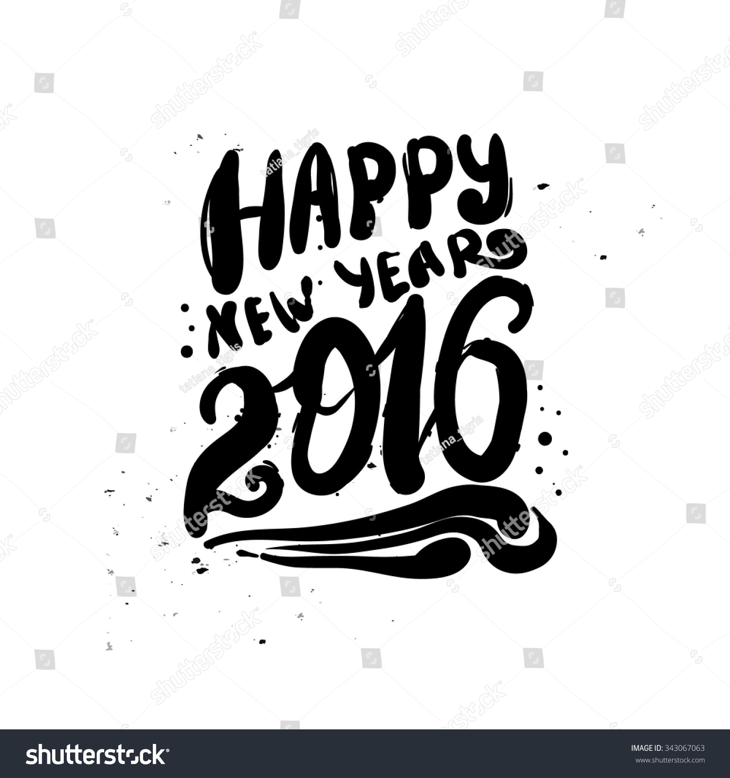 New Year Vector Calligraphy Stock Vector 343067063 - Shutterstock