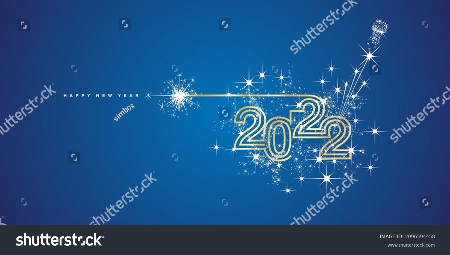 New Years Eve 2022 Compact Golden Stock Vector (Royalty Free) 2096594458