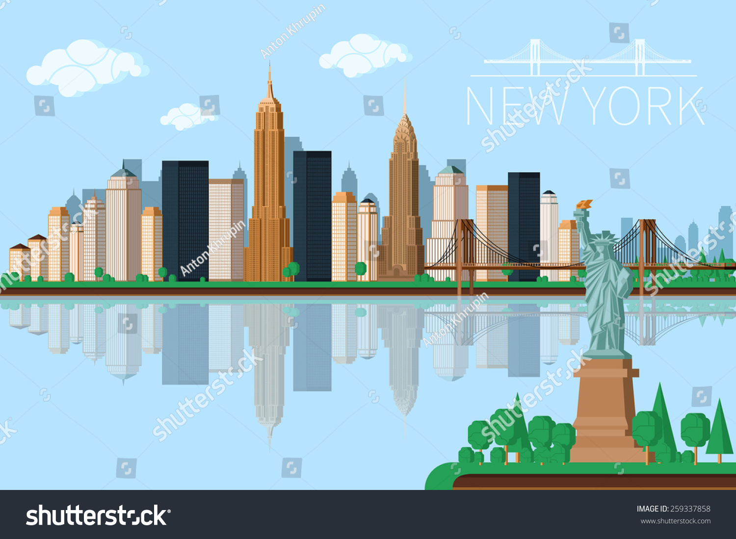 SVG of New York city architecture vector illustration. Skyline svg