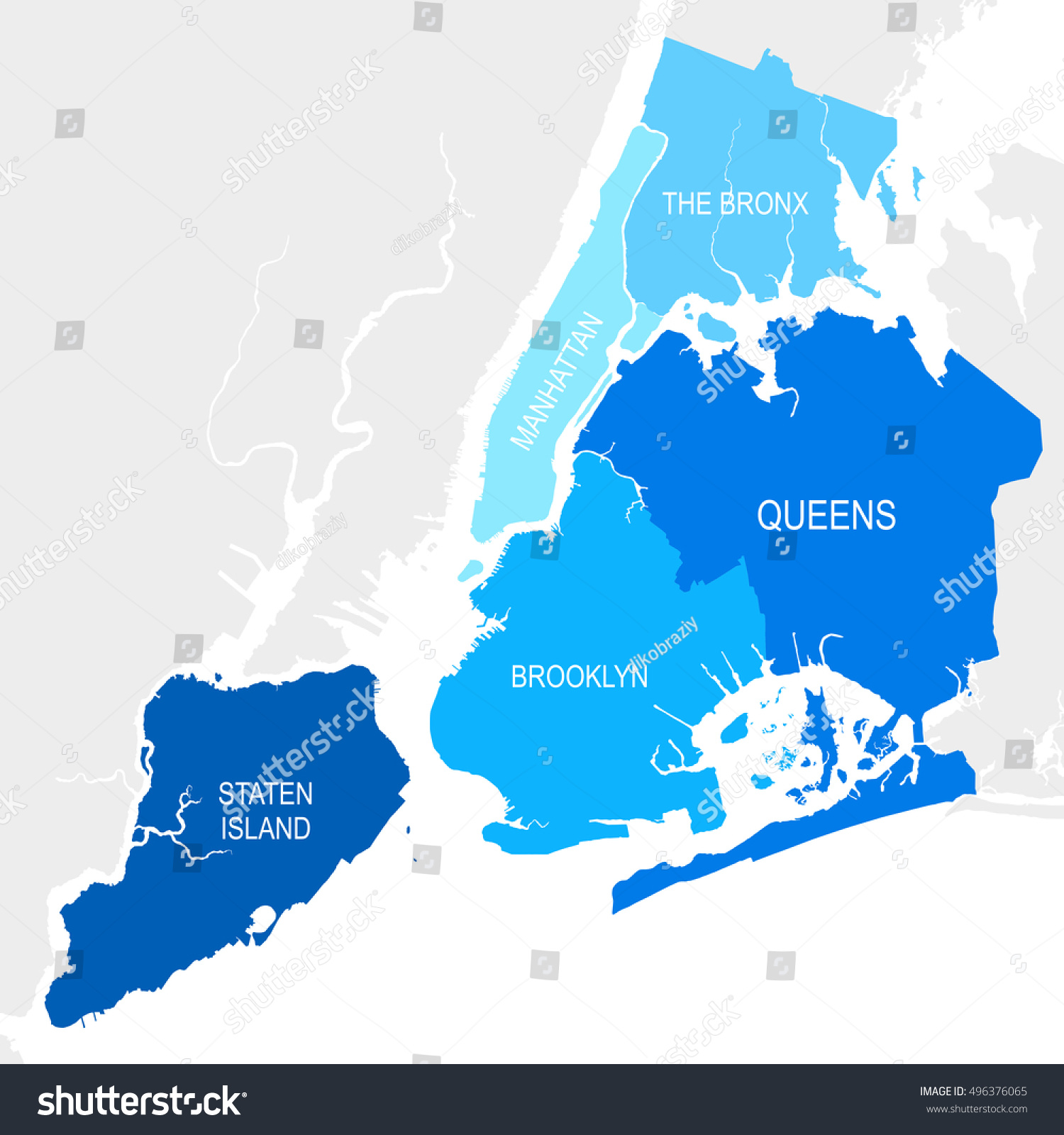 New York City Map Vector Illustration - Stock Vector New York City Map Vector Illustration 496376065