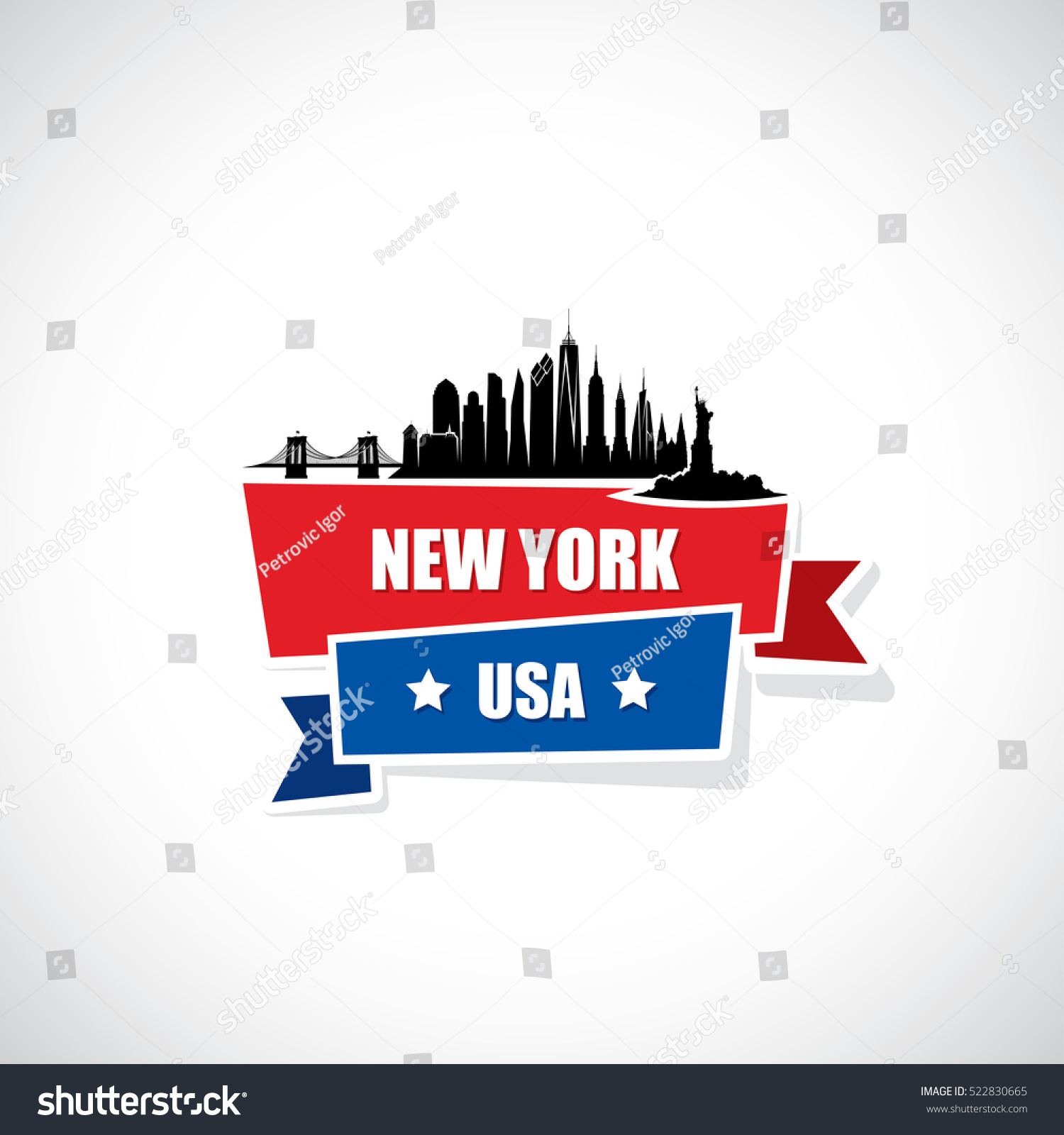 New York City Ribbon Banner Vector Stock Vector (Royalty Free ...