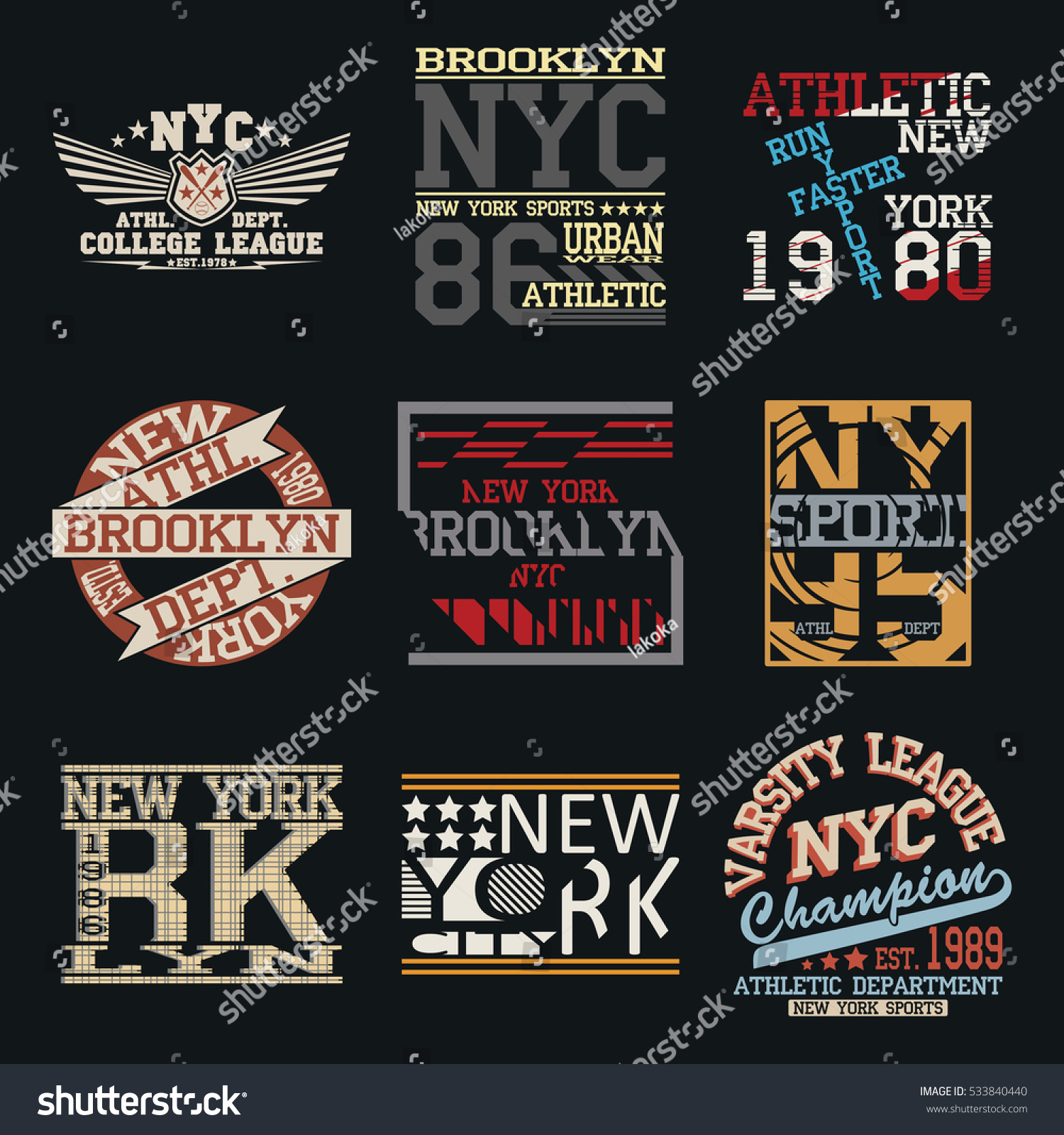 New York City Typography Graphics Logo Stock Vector 533840440 ...