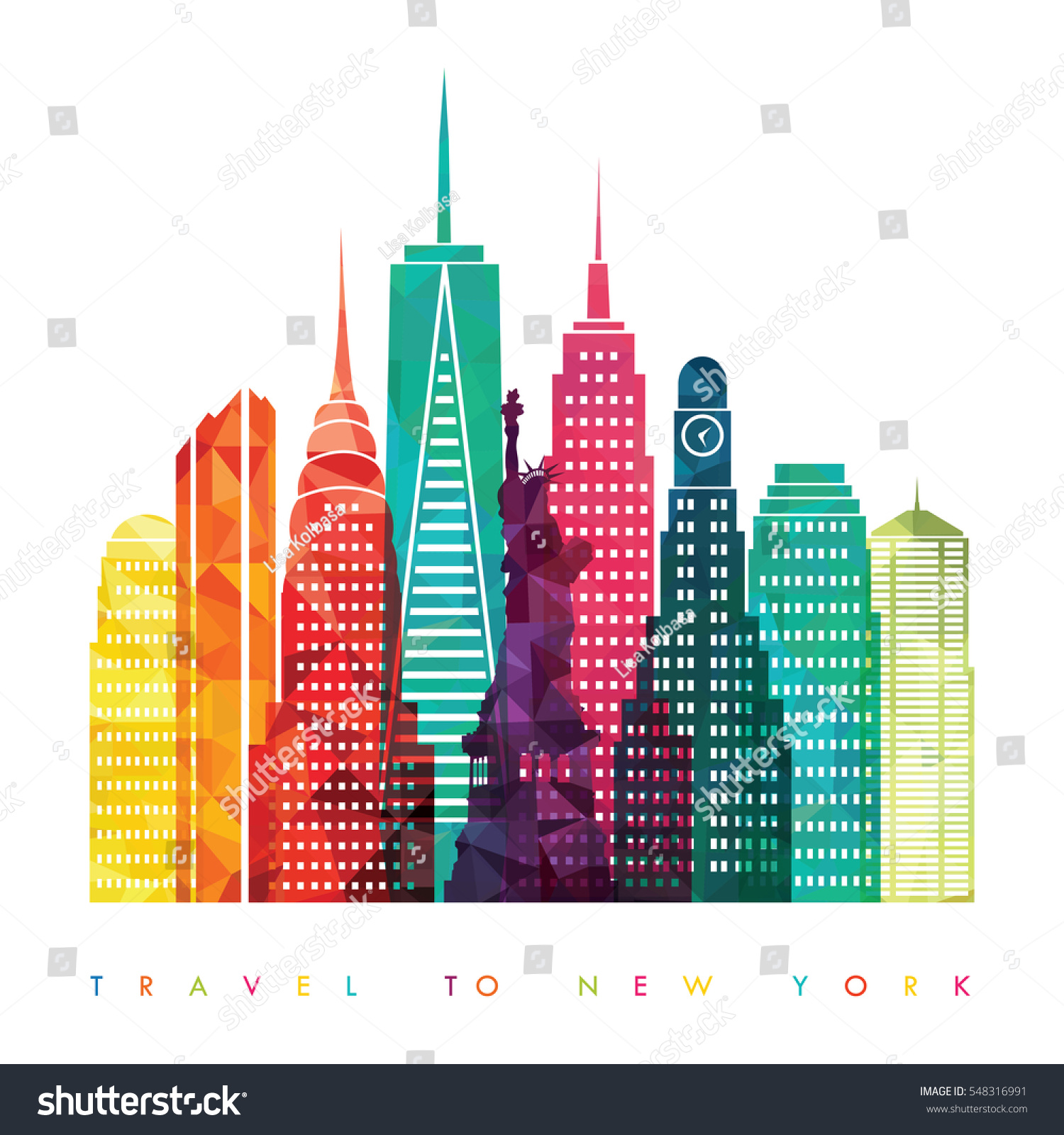 SVG of New York city, United States of America. Travel and tourism background. Vector illustration svg