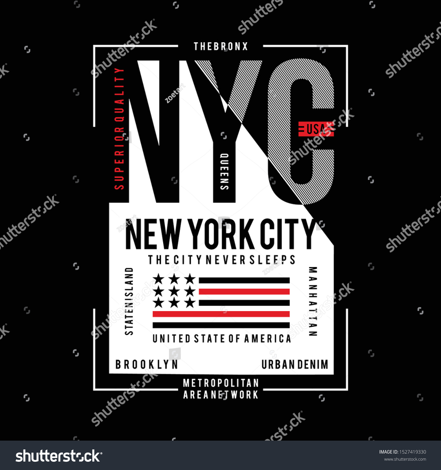 New York City Urban T Shirt Stock Vector (Royalty Free) 1527419330 ...