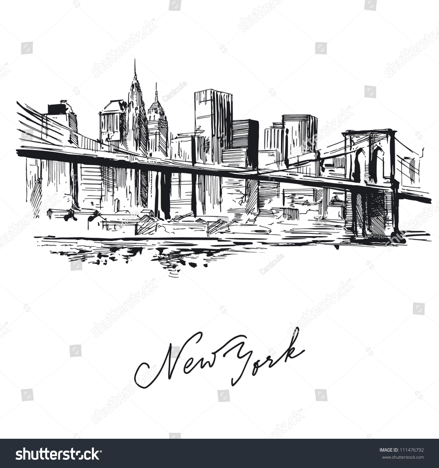 SVG of new york - hand drawn metropolis svg
