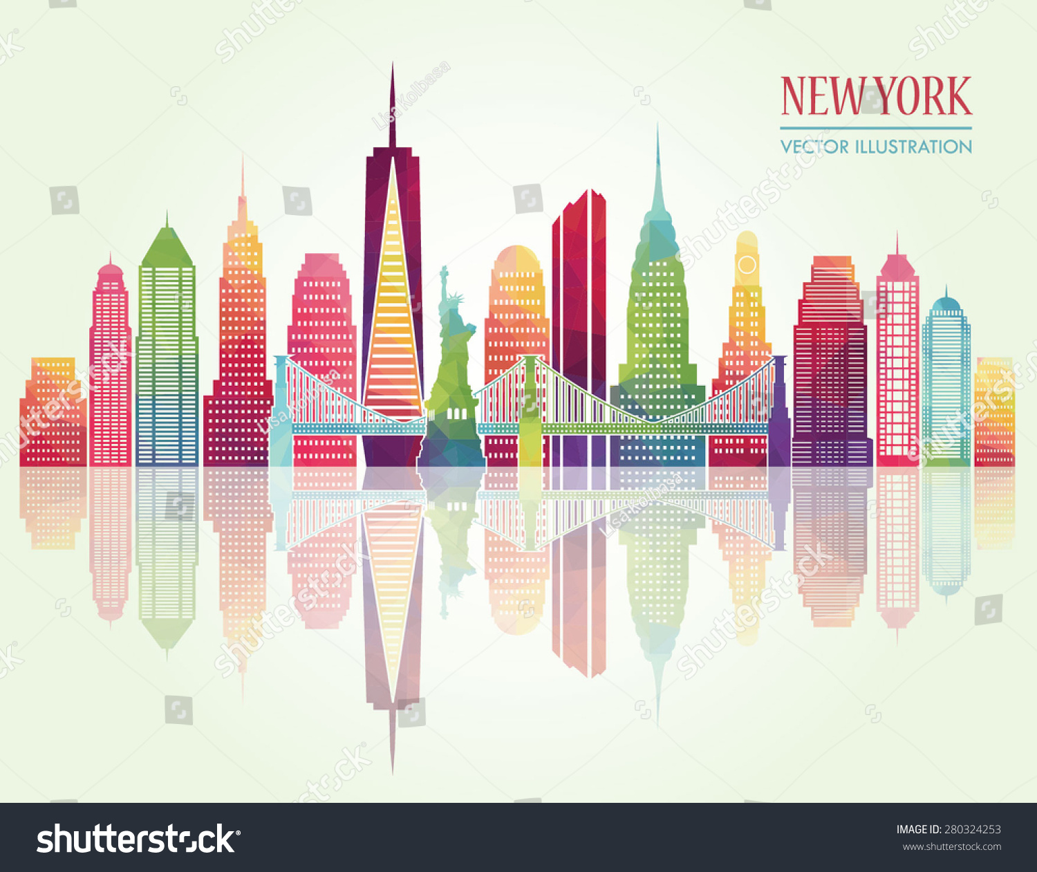 New York Skyline Vector Illustration Stock Vector (Royalty Free