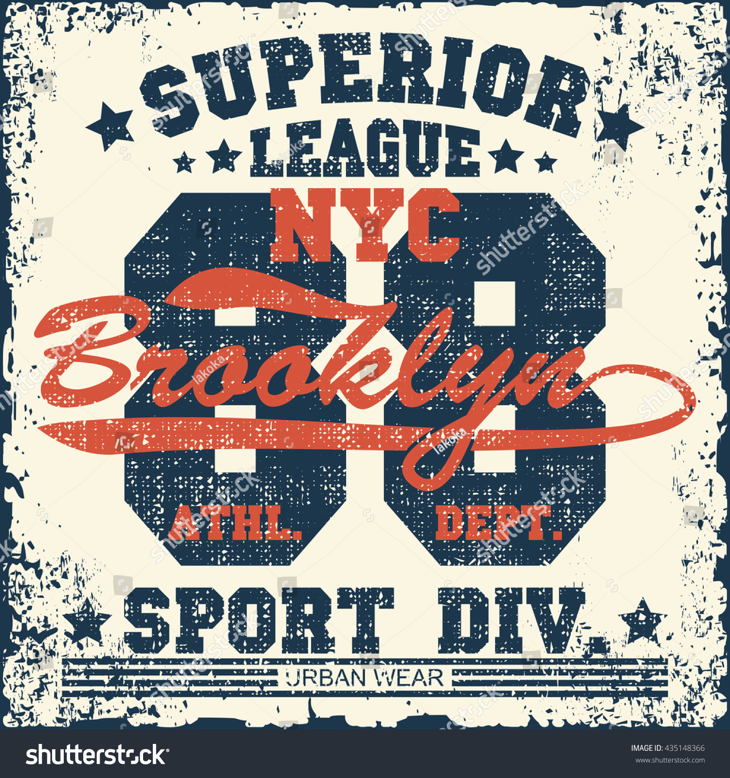 New York Sport Wear Typography Emblem Stock Vector (Royalty Free ...