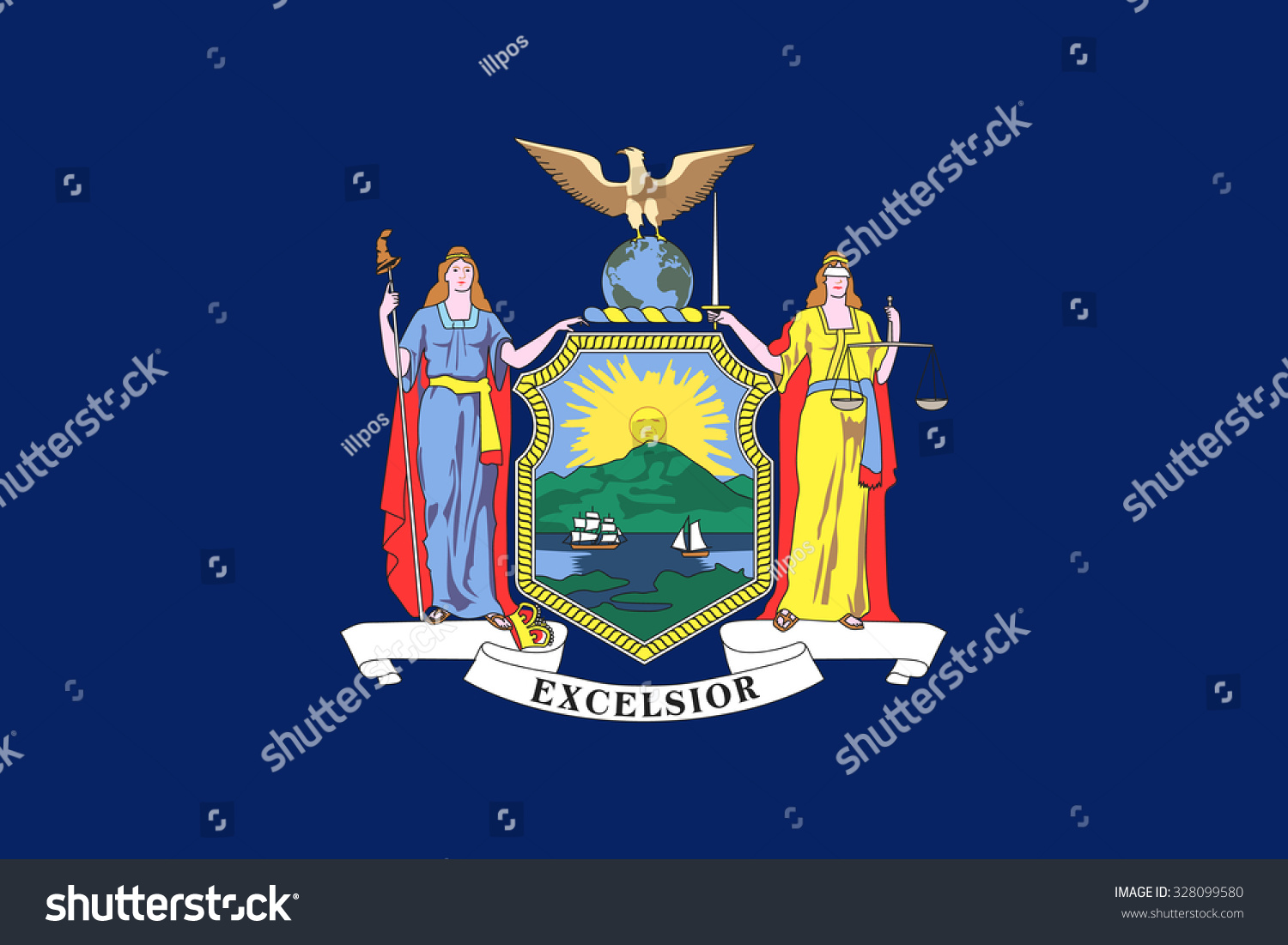 56 043 New York Flag Images Stock Photos Vectors Shutterstock Stock Vector New York State Flag 328099580