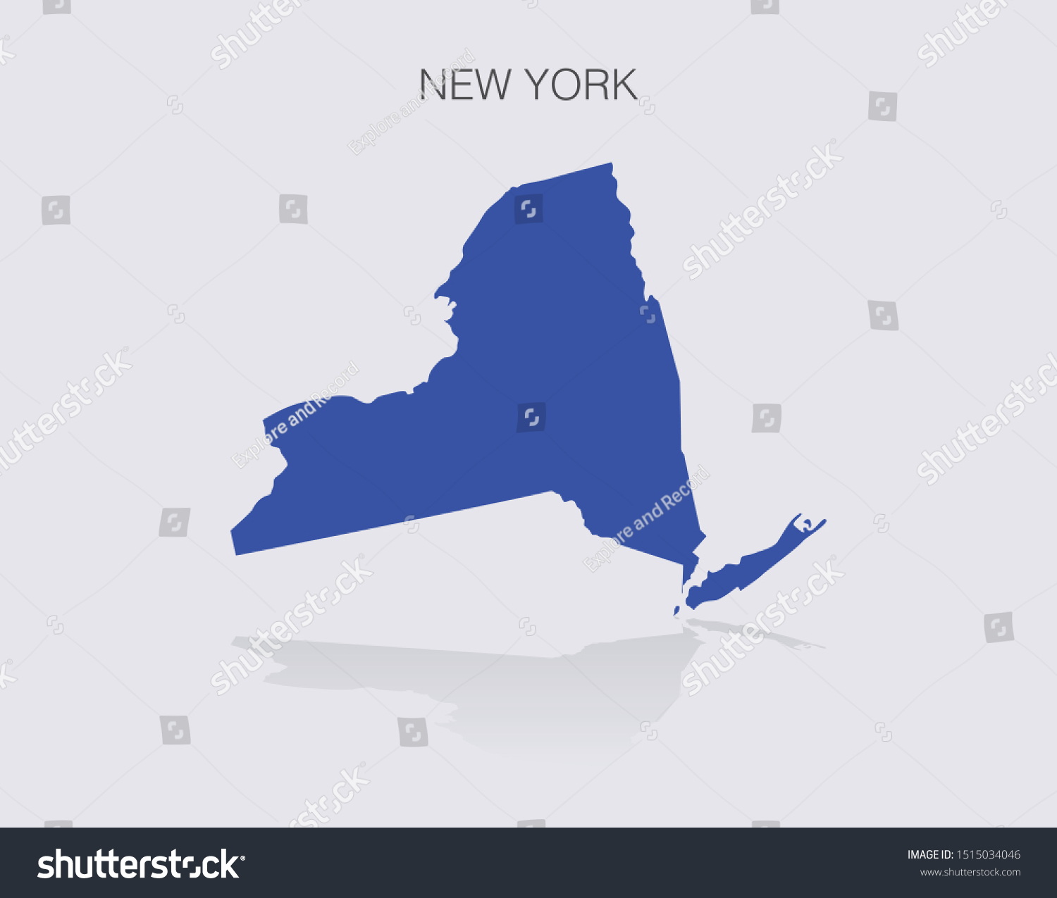 New York State Map Outline Infographics Stock Vector Royalty Free