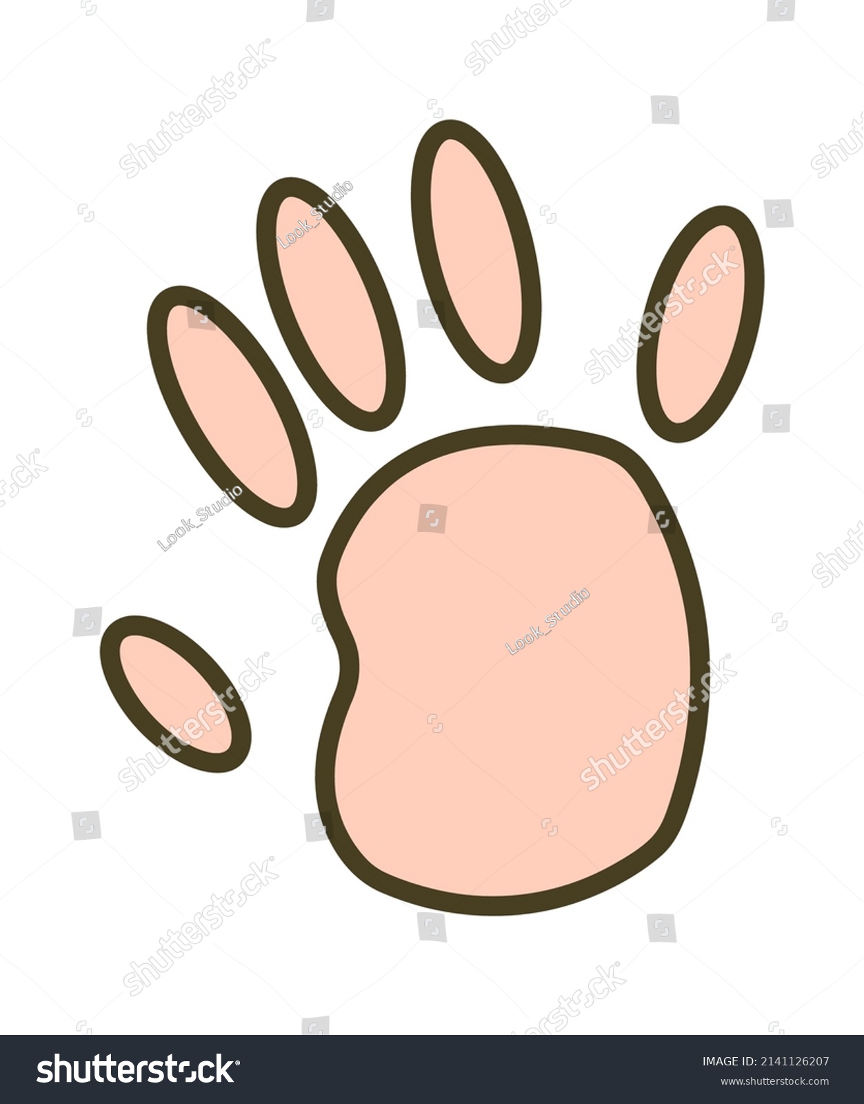 Newborn Baby Handprint Vector Illustration Stock Vector (Royalty Free ...