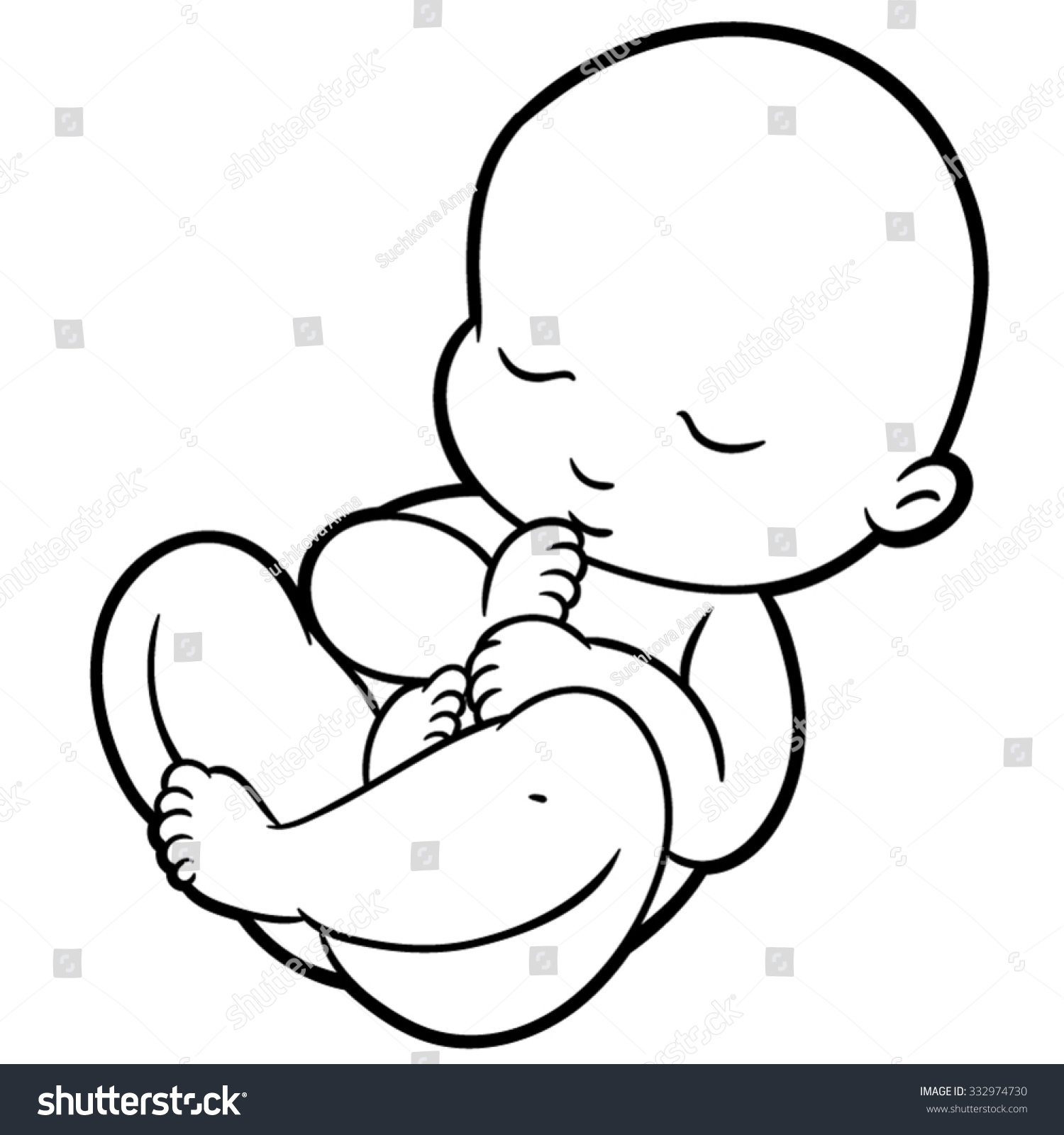 Newborn Little Baby Smiling Small Arms Stock Vector (Royalty Free ...