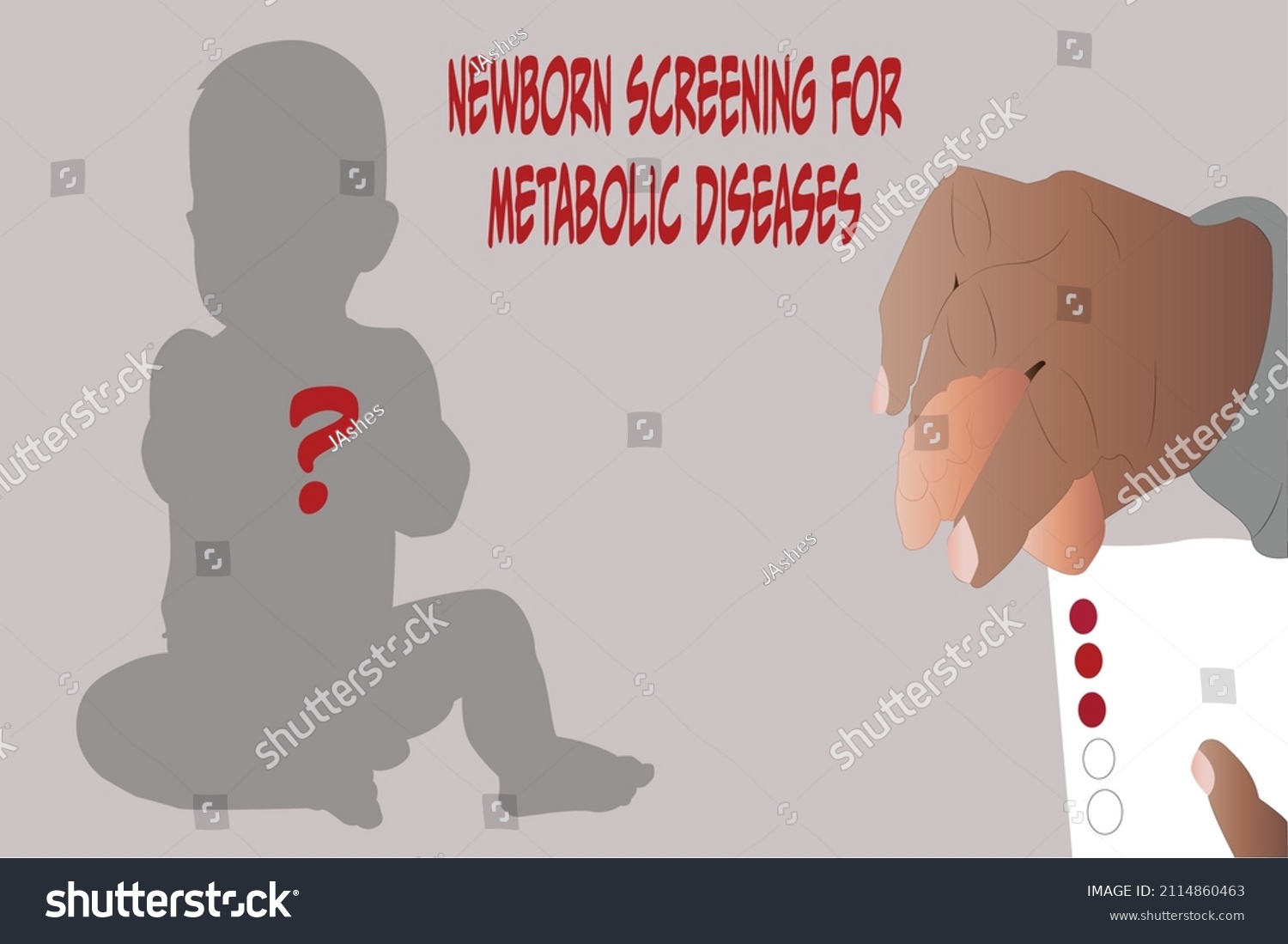 Newborn Screening Metabolic Diseases Via Blood Stock Vector (Royalty ...