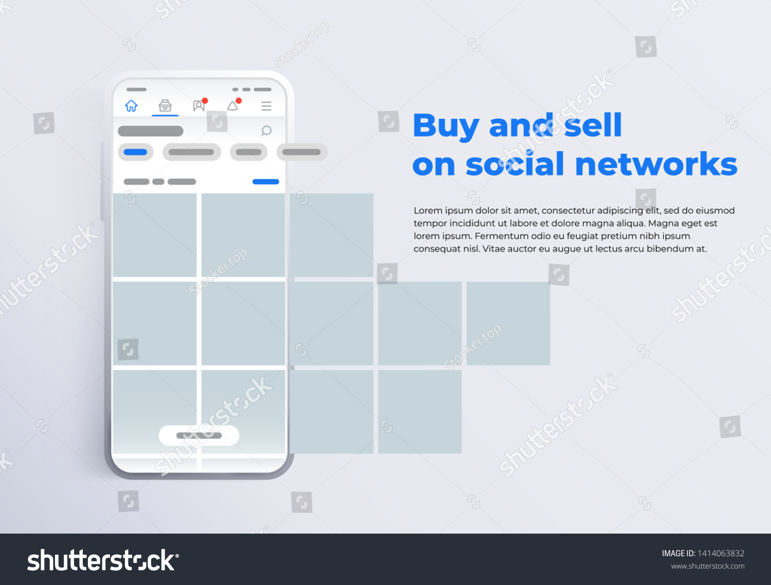 News Feed Social Network Form Grid Stock Vector Royalty Free