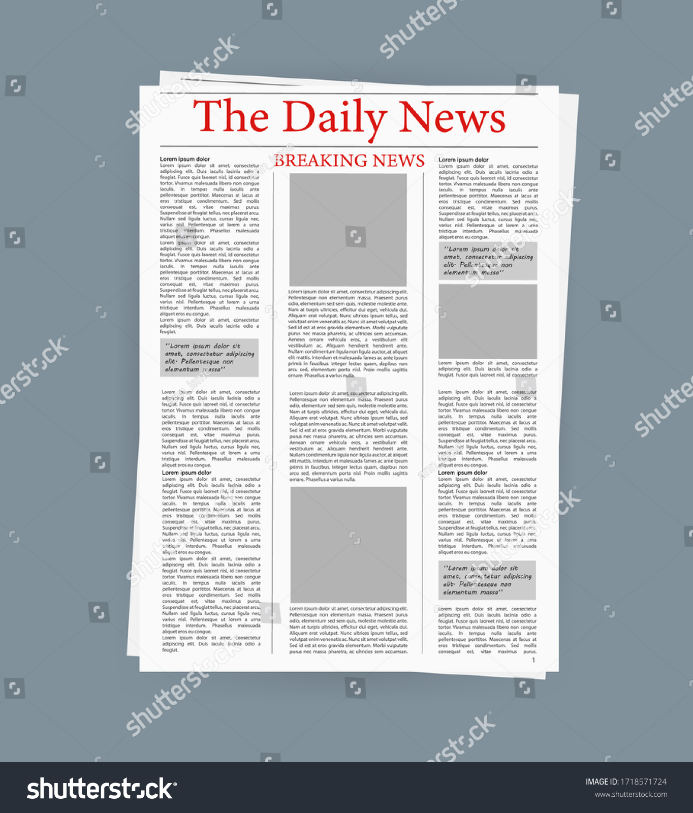 Newspaper Great Design Any Purposes Vector Stock Vector (Royalty Free ...